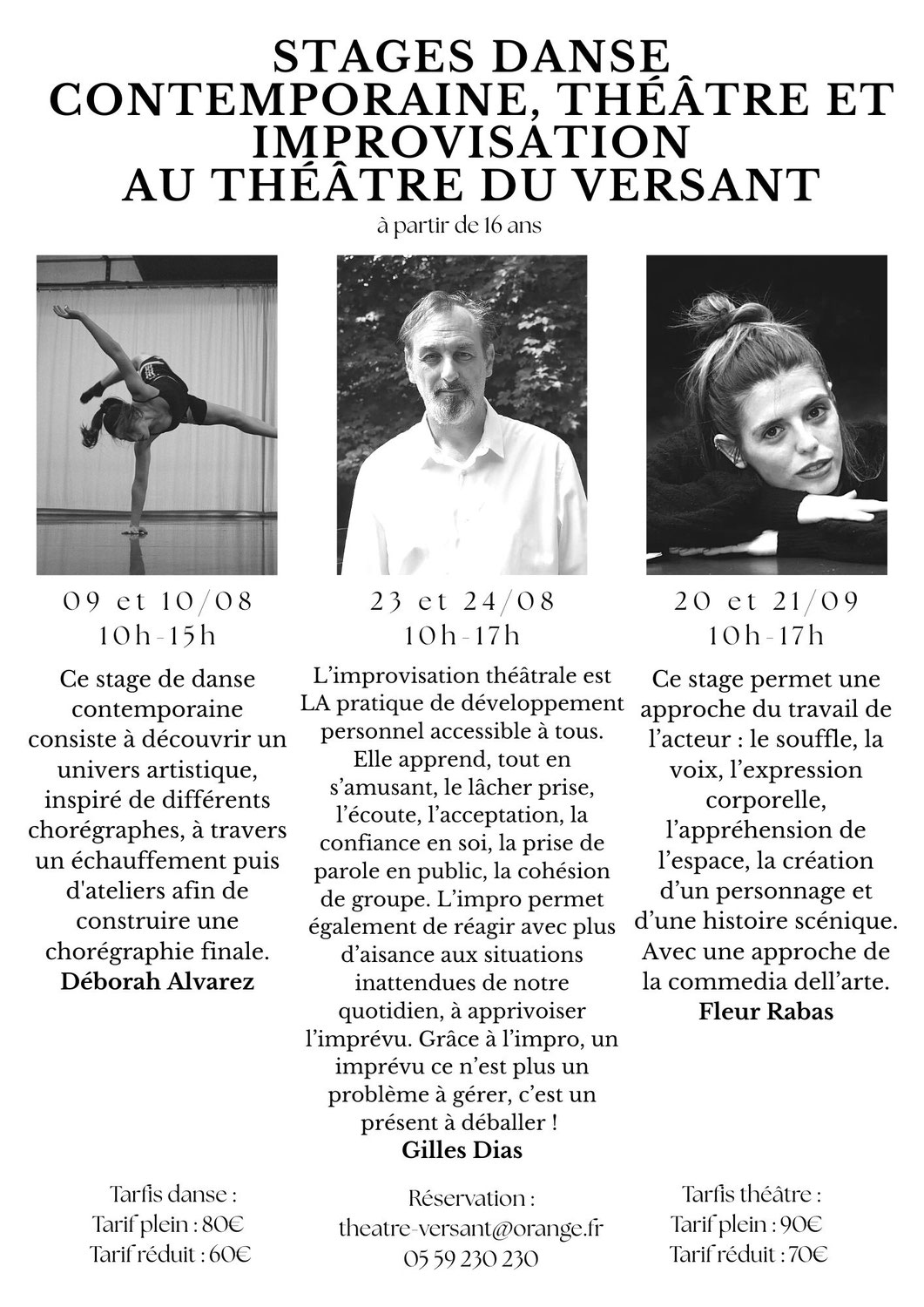 Week-ends danse, théâtre ou impros