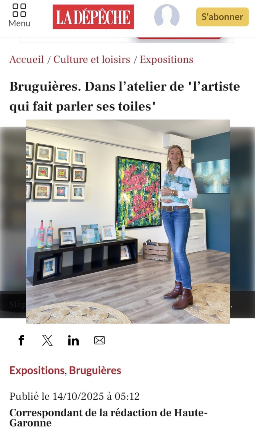 Ouverture de mon Atelier Galerie - Parution sur la Dépêche