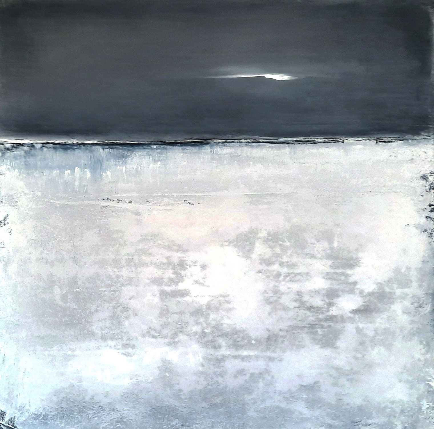 100 x 100 cm - Abendschein - graues weisses Bild