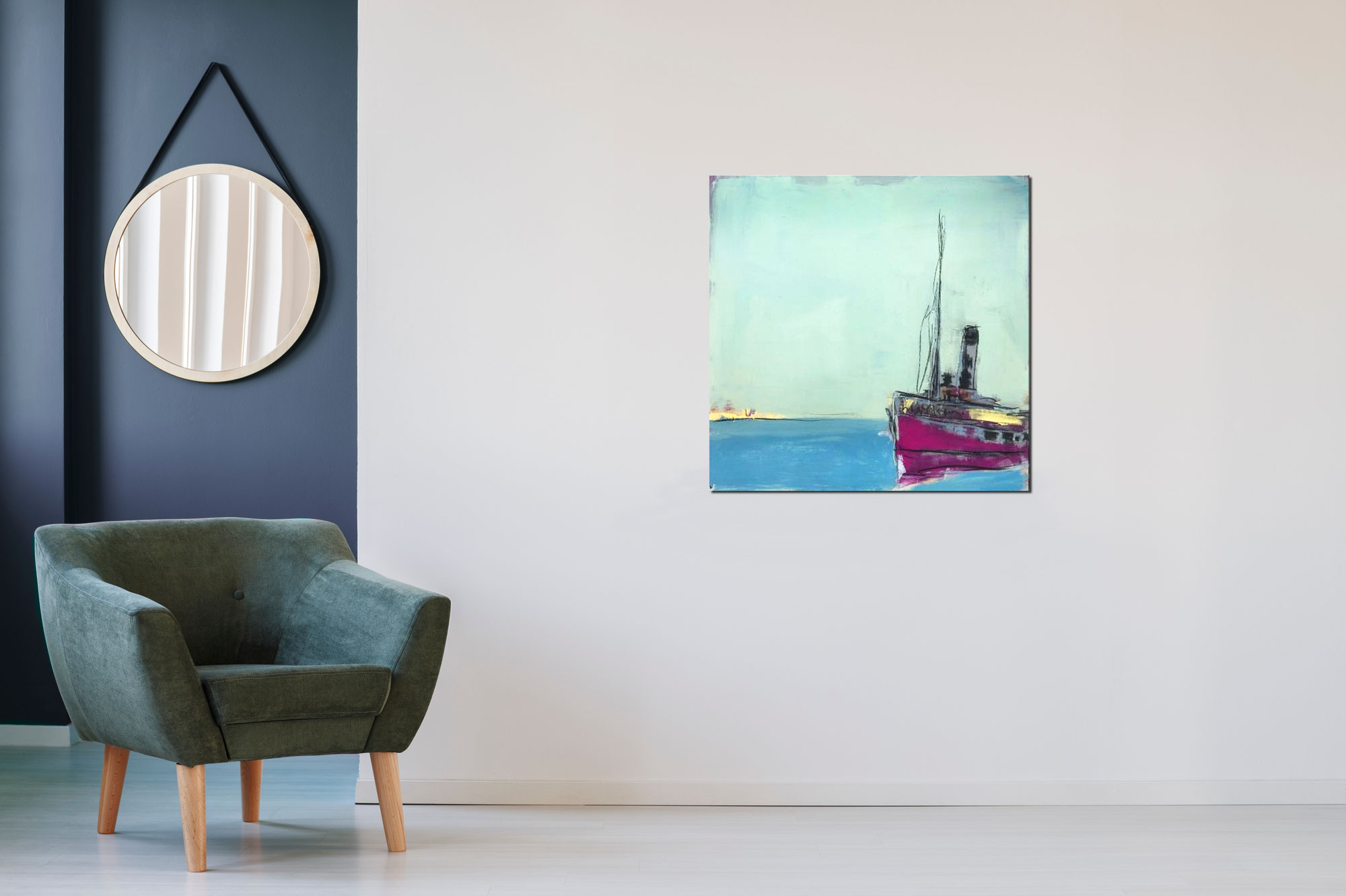 Bild in mint magenta blau - Kutter