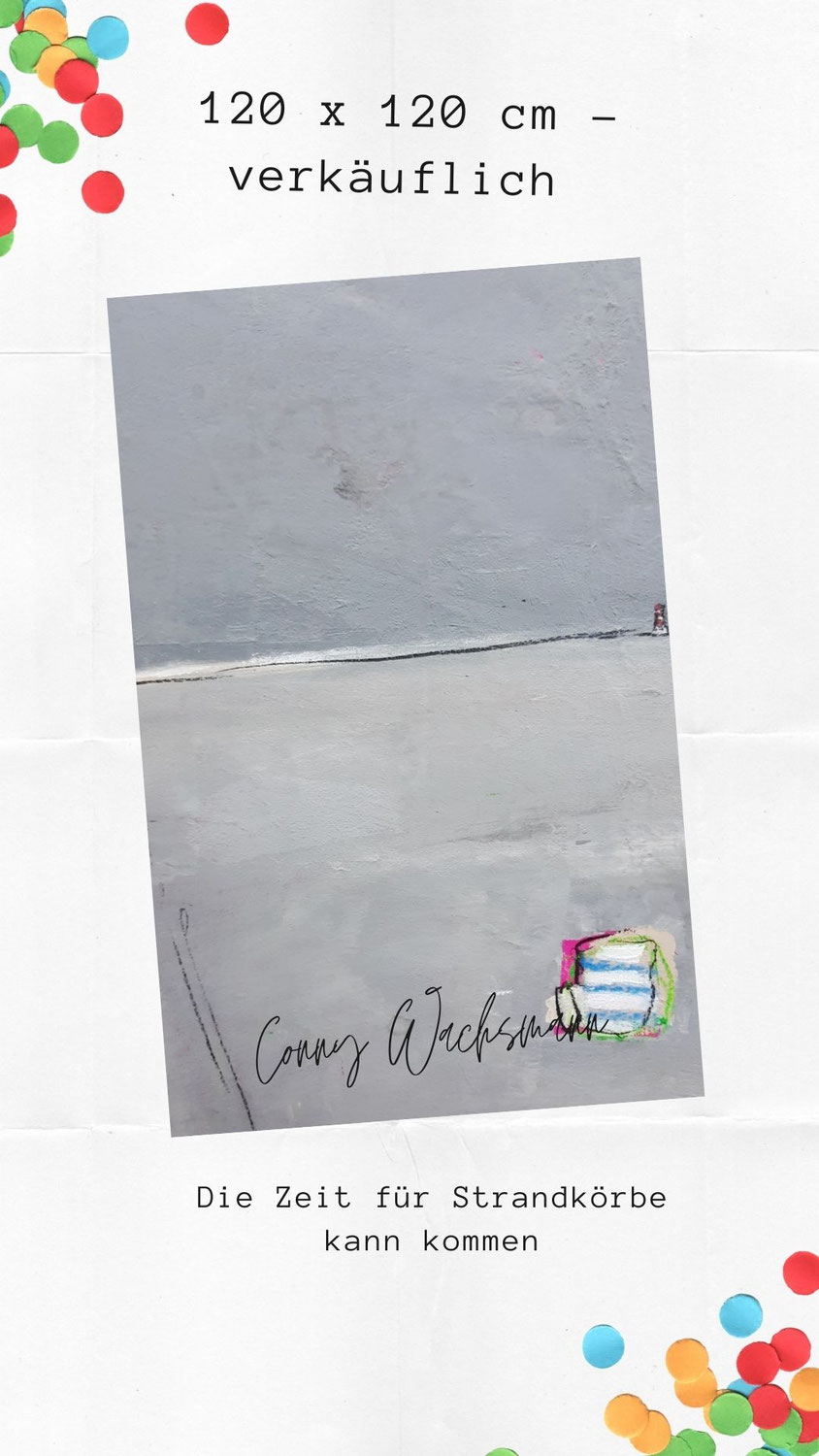 abstraktes graues Bild mit Strandkörben