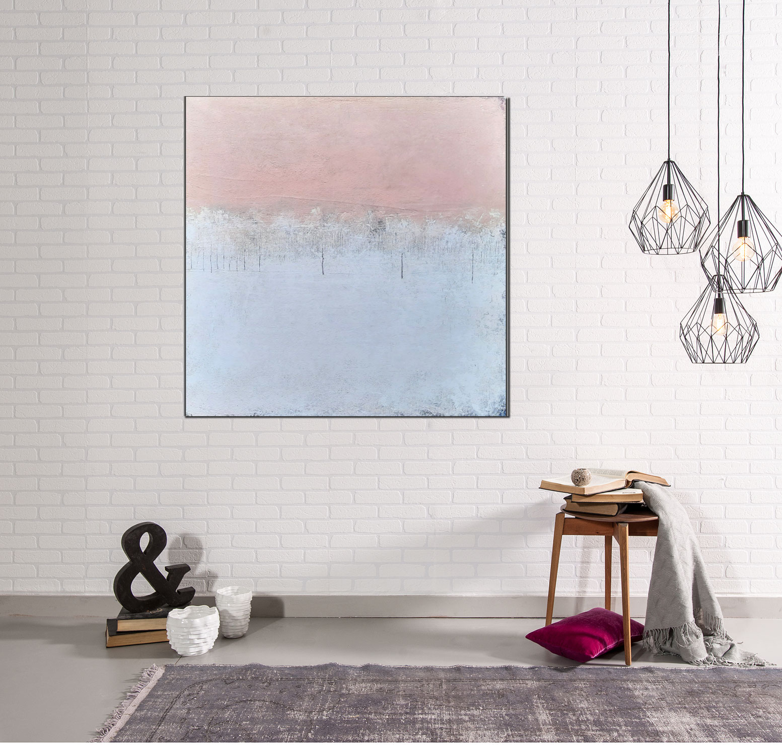 100 x 100 cm - Ich will nachhause - Altrosa
