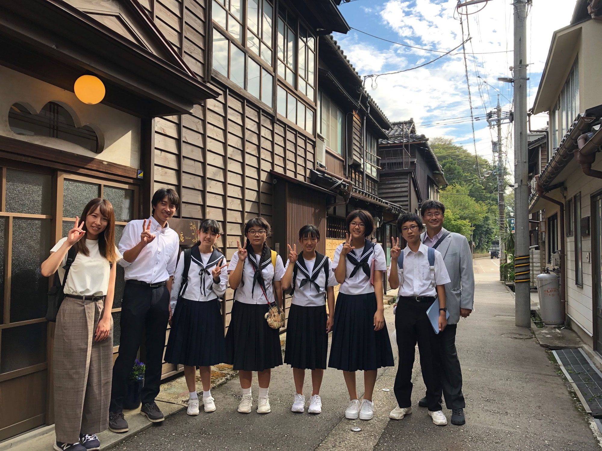 島の中学校の修学旅行生を迎えました