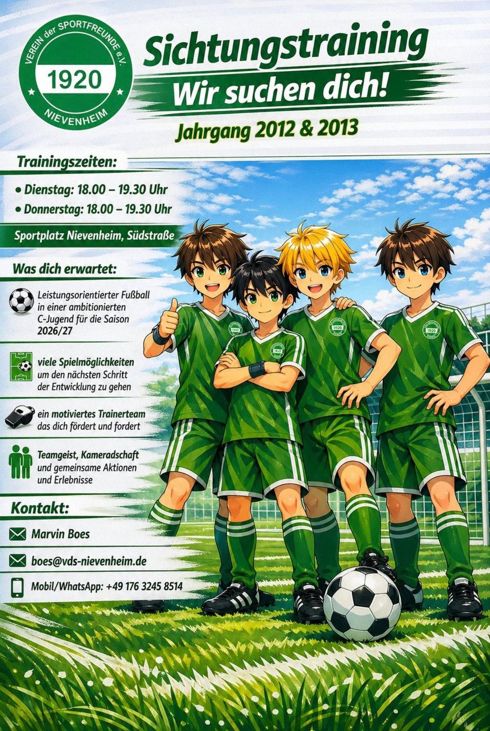 Sichtungstraining beim VdS Nievenheim – Werde Teil unserer neuen C-Jugend!