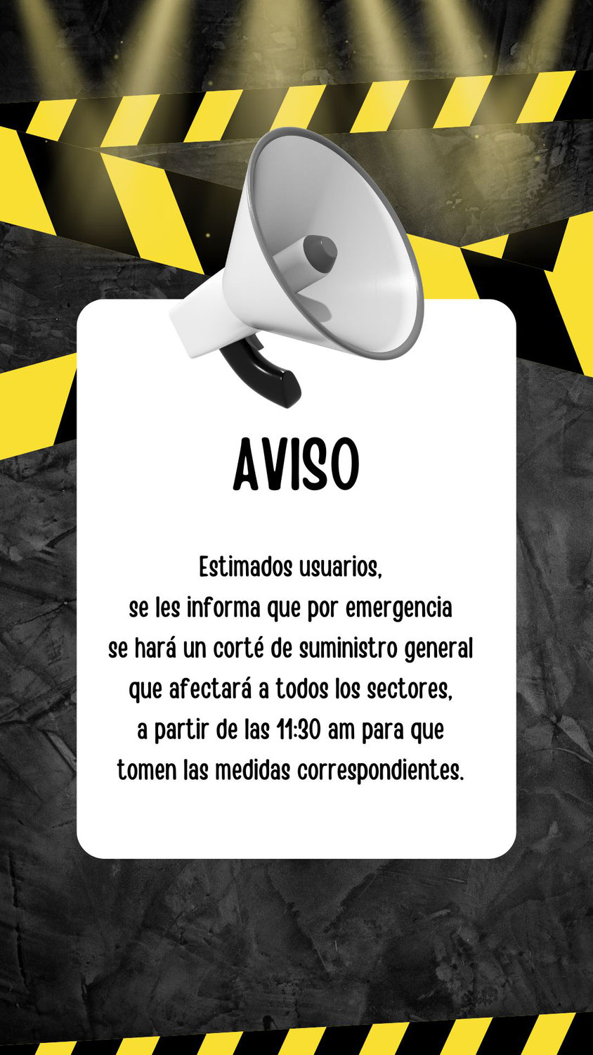 CORTE DE SUMINISTRO POR EMERGENCIA