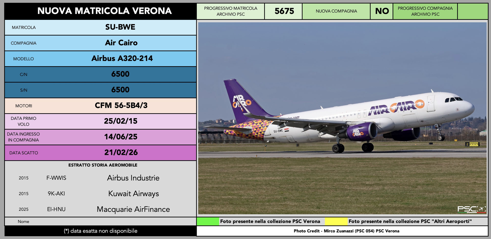 Spotting Premiere Verona - Gli inediti del PSC - Aeroporto di Verona