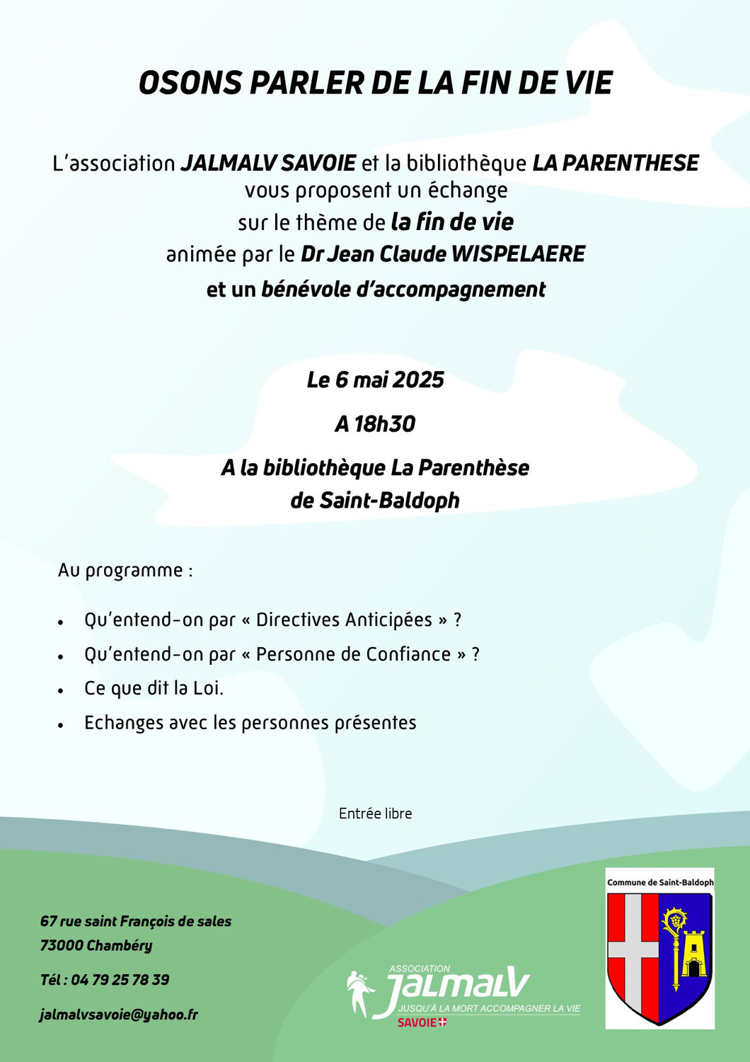 Conférence Fin de Vie à Saint-Baldoph