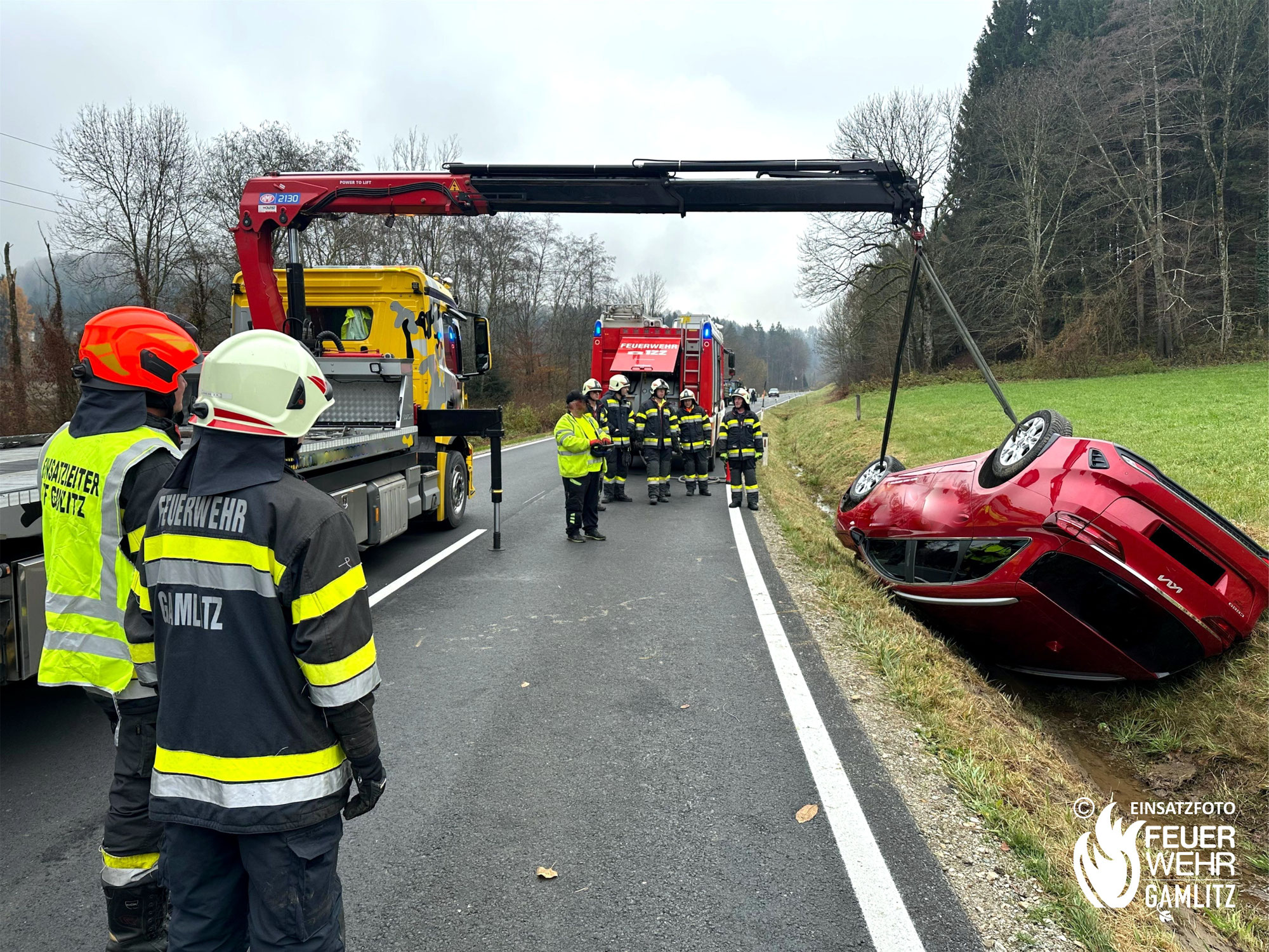 Fahrzeugbergung nach Verkehrsunfall auf der B69
