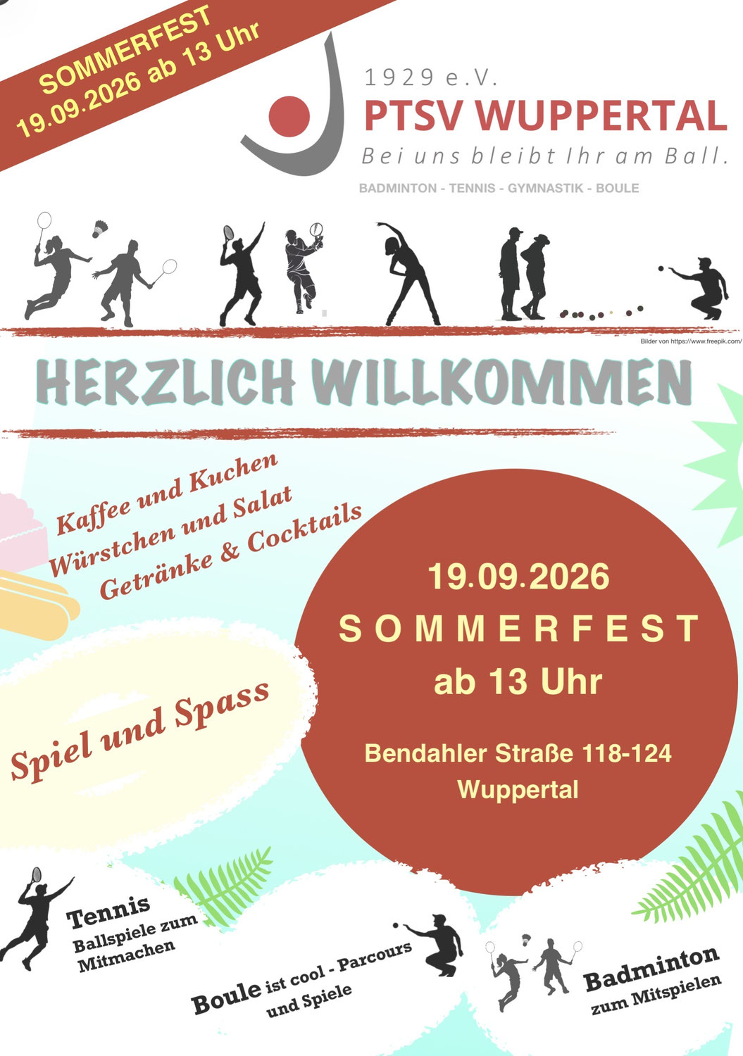 PTSV Sommerfest 19.09.2026 Beginn 13:00 Uhr