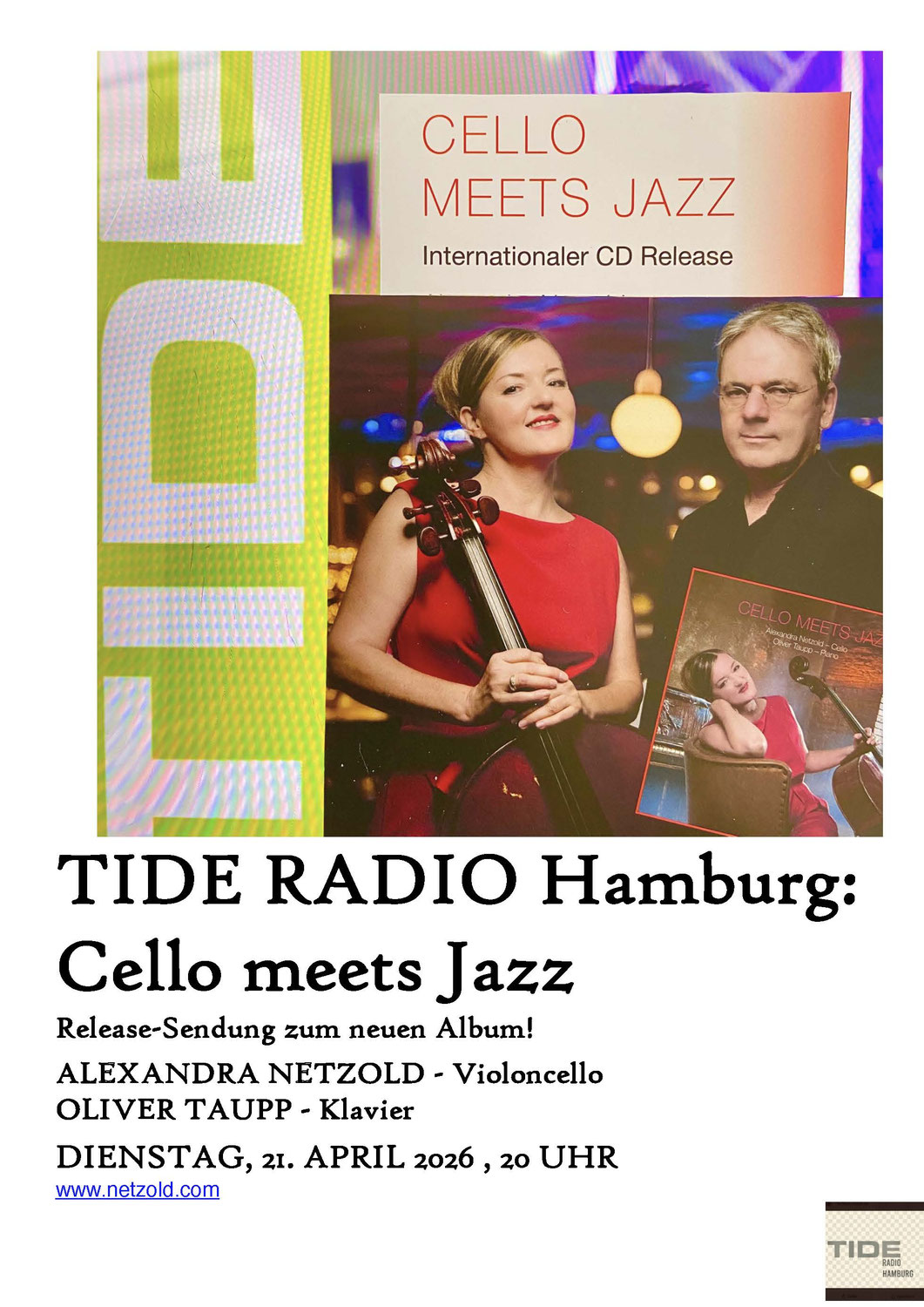 Ausstrahlung des neuen internationalen Albums "CELLO MEETS JAZZ"