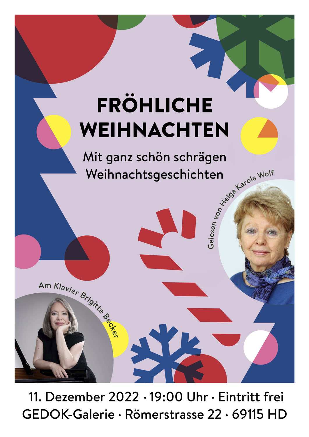 "Schräge Weihnachten" mit Helga Karola Wolf und Brigitte Becker in der GEDOK-Galerie