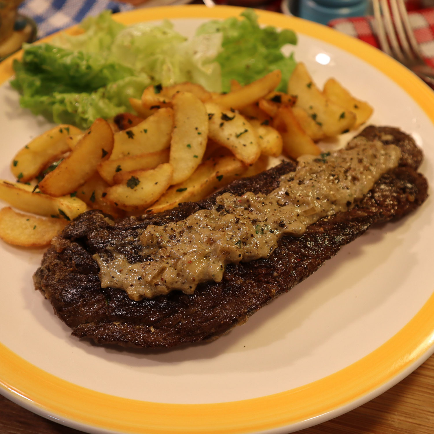 BAVETTE SAUCE ROQUEFORT AUX ÉCHALOTES "maison", comme au bistrot !