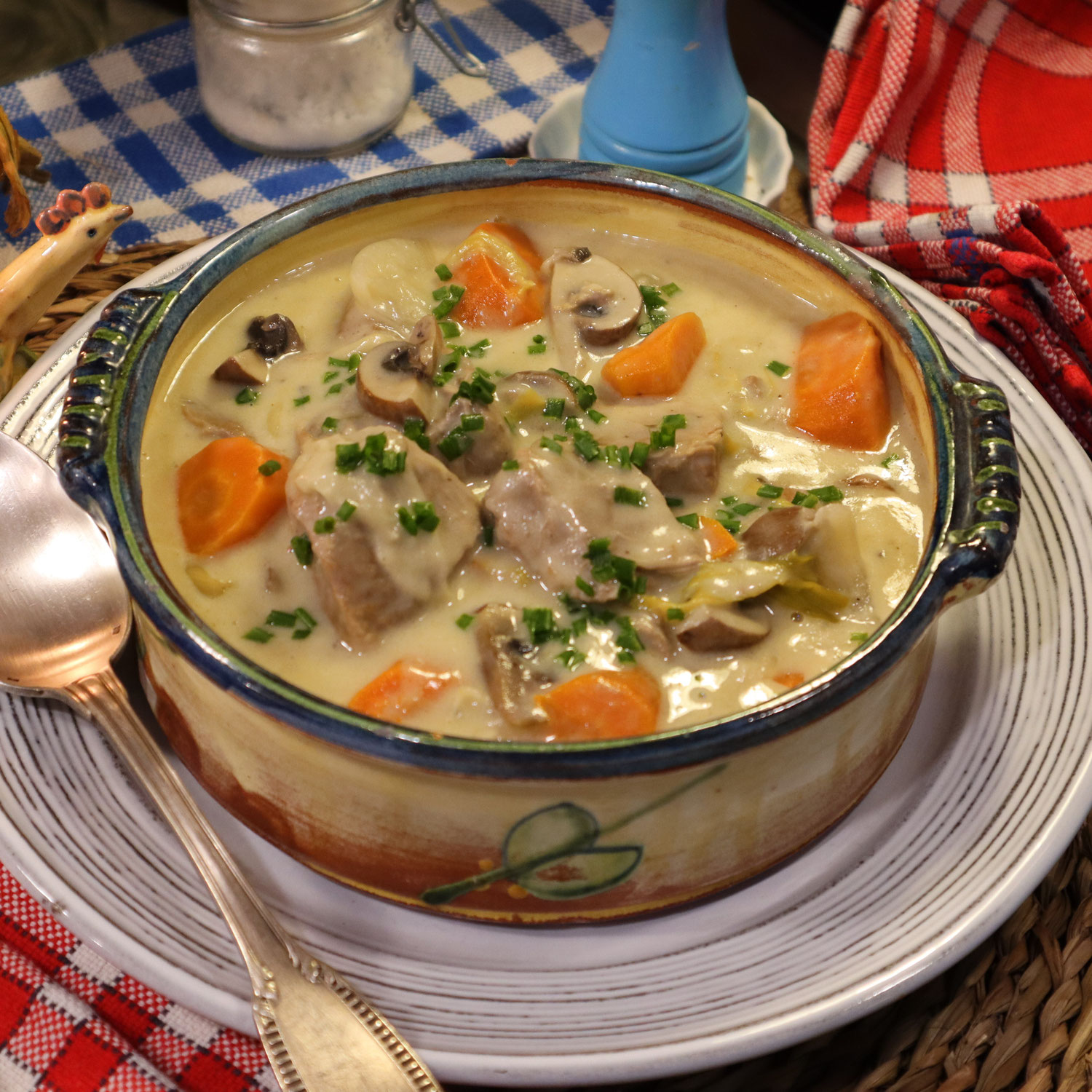 Blanquette de veau à l'ancienne façon Grand-Mère Mitraille.