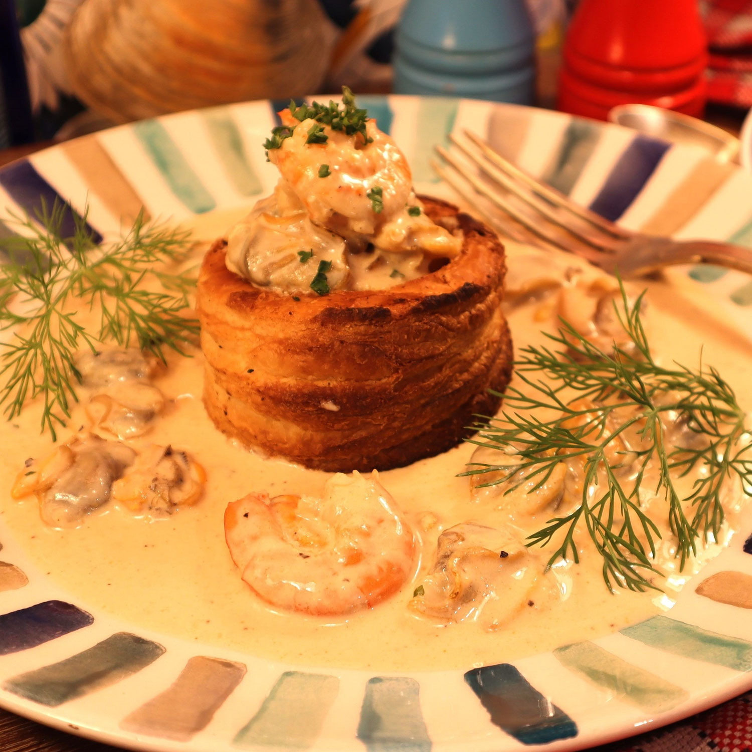 CROUSTADE DE COQUILLAGES A LA CRÈME 100 % Normandie