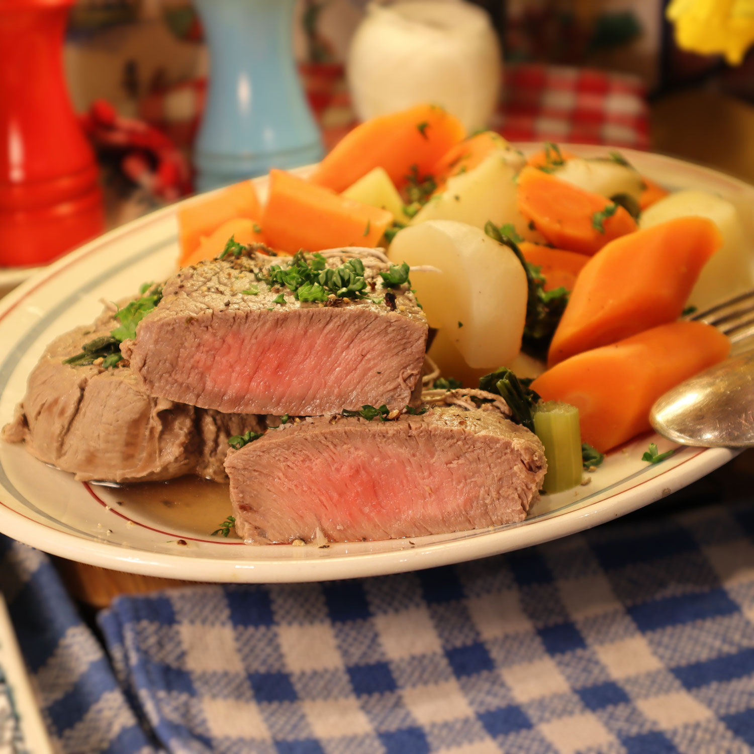 Mes PAVÉS DE BŒUF A LA FICELLE - Une cuisson oubliée du 19eme siècle !