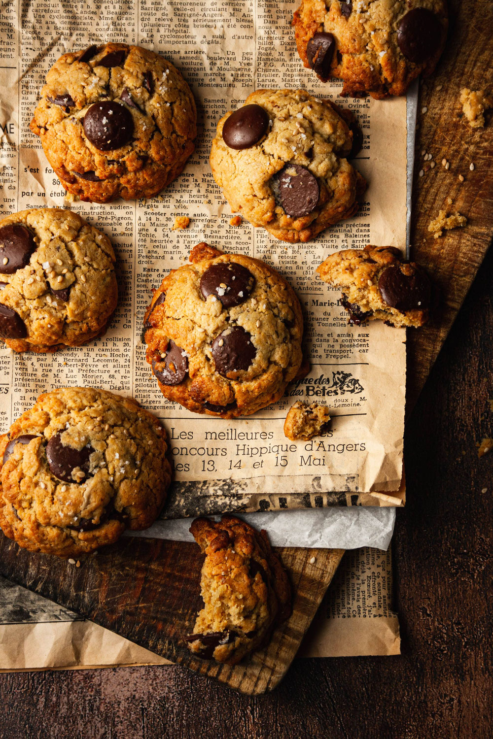 Cookies sésame chocolat noir sans lactose