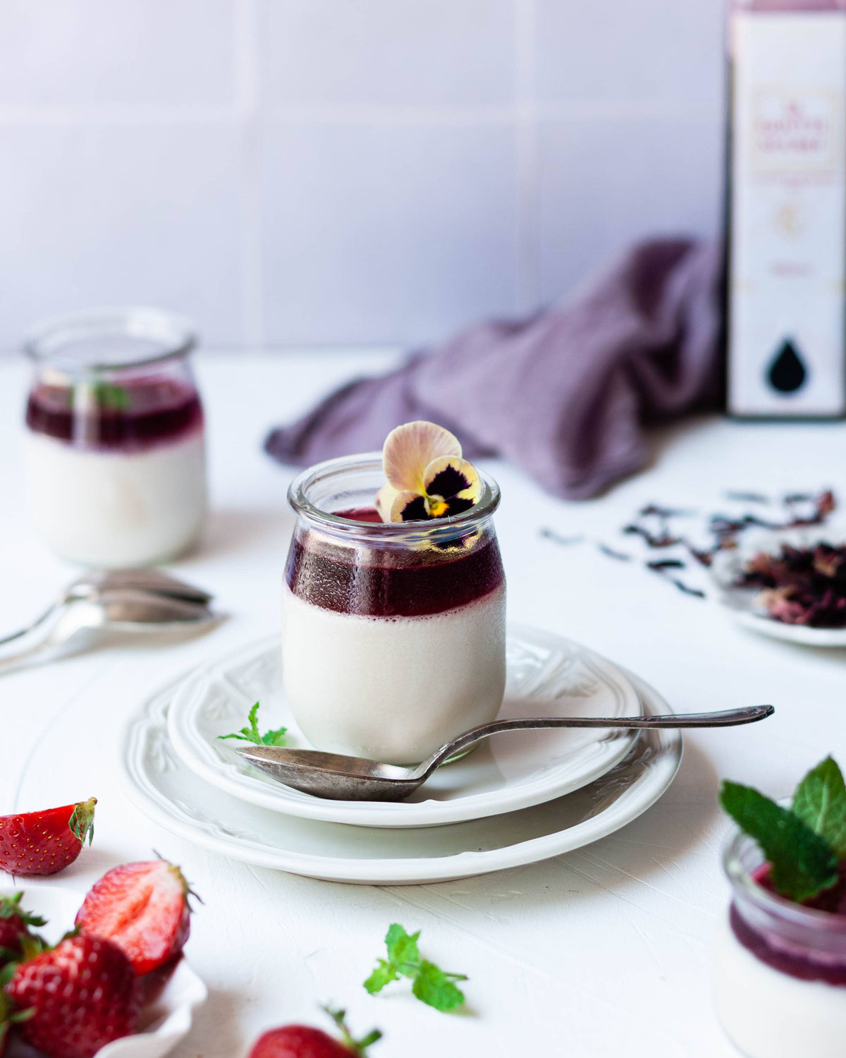 Panna cotta coco menthe hibiscus