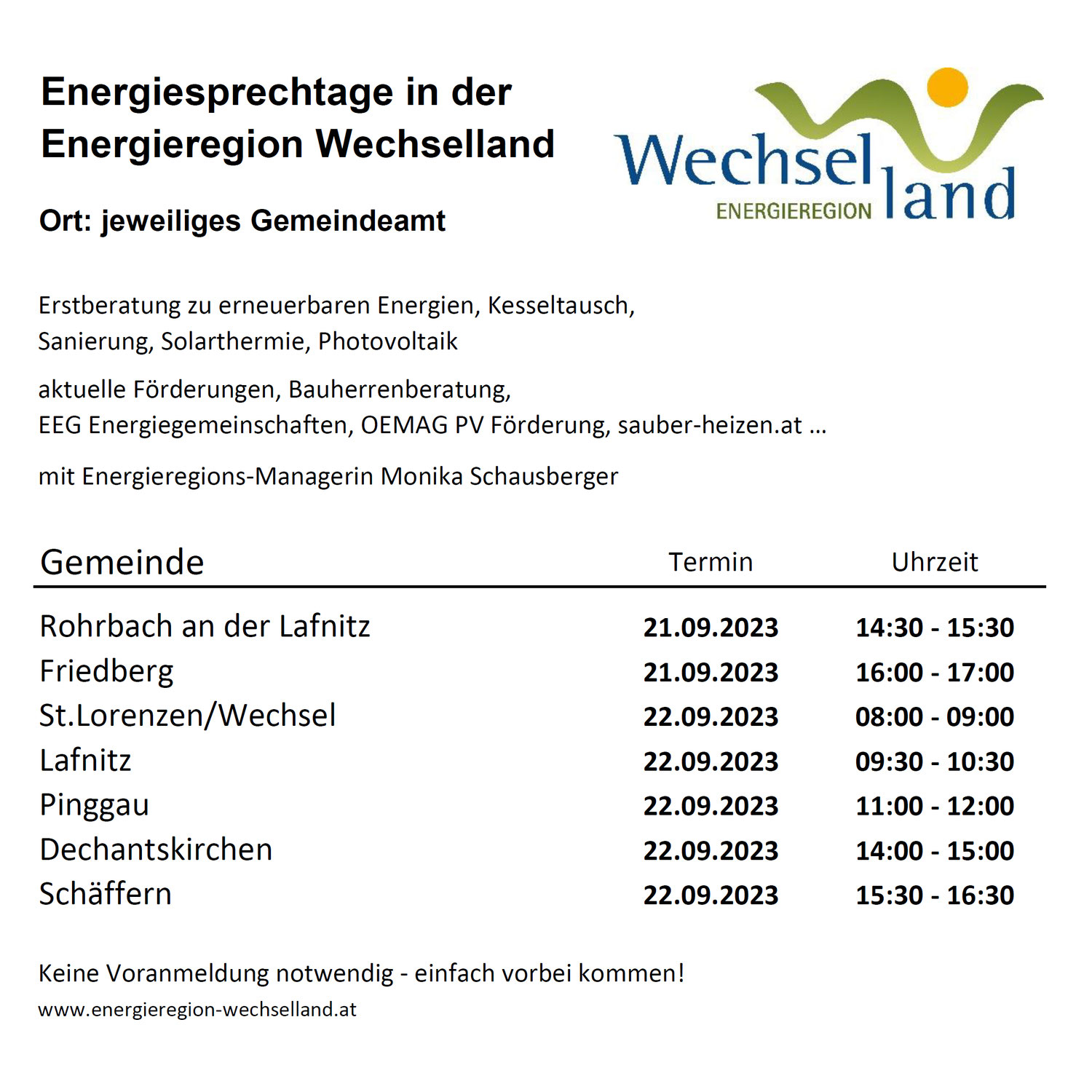 Energiesprechtage im September