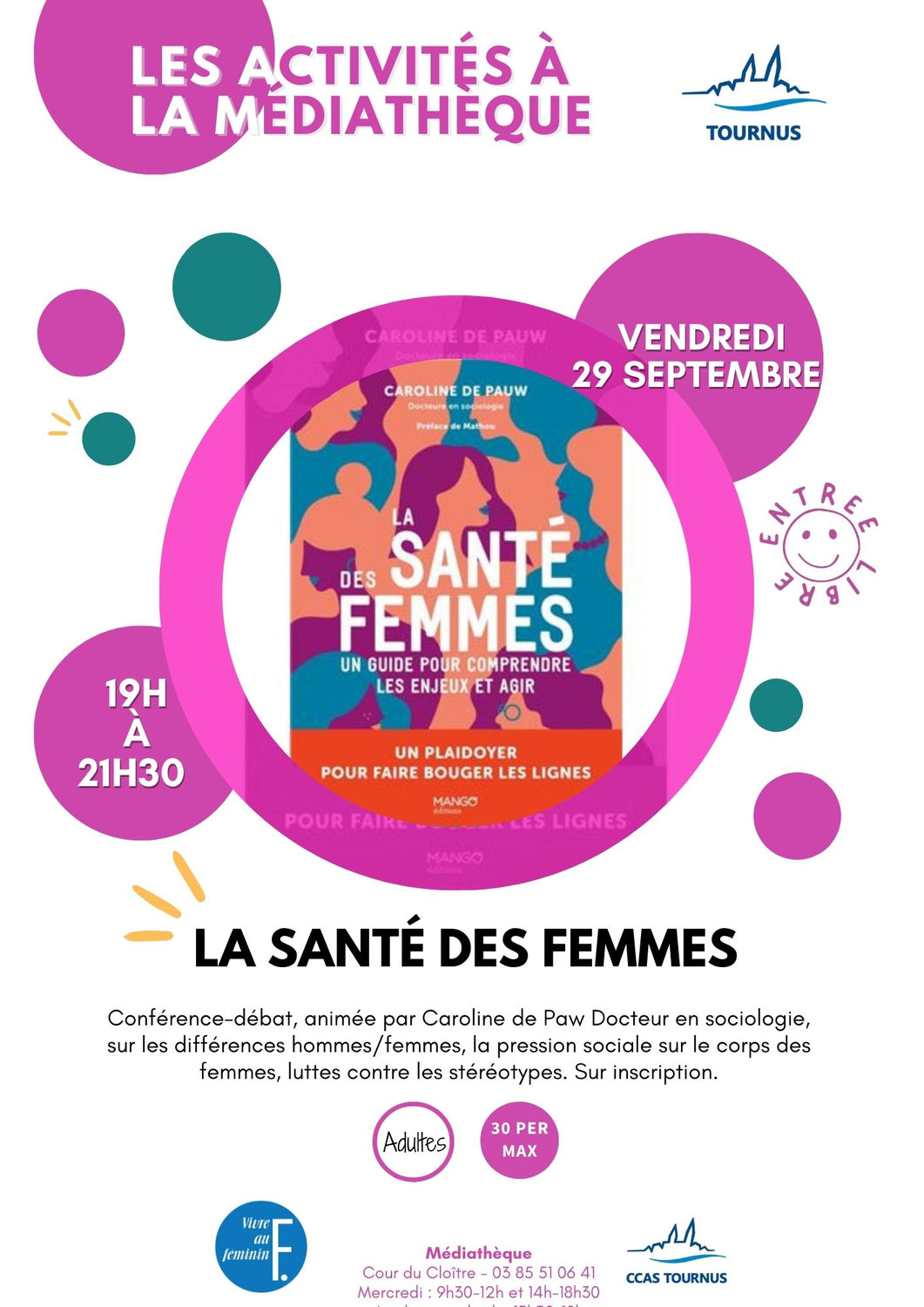 Conférence interactive sur la santé des femmes -vendredi  29 septembre  à 19h
