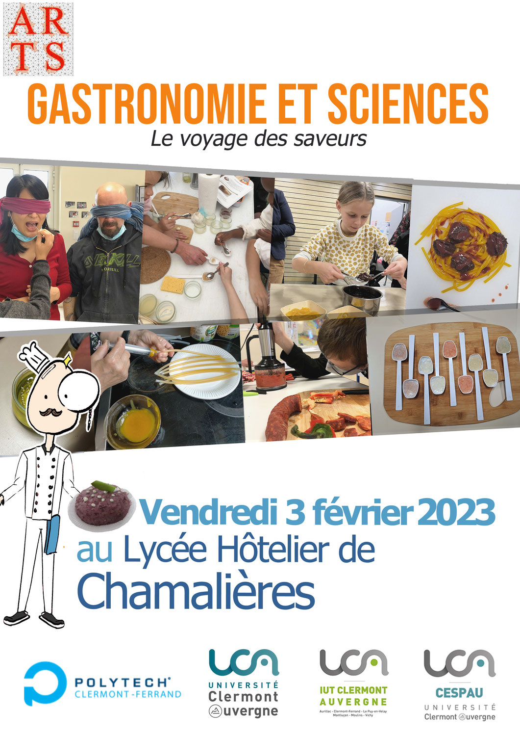 Gastronomie et Sciences, "Le voyage des saveurs", le 3 février 2023 au Lycée Hôtelier de Chamalières