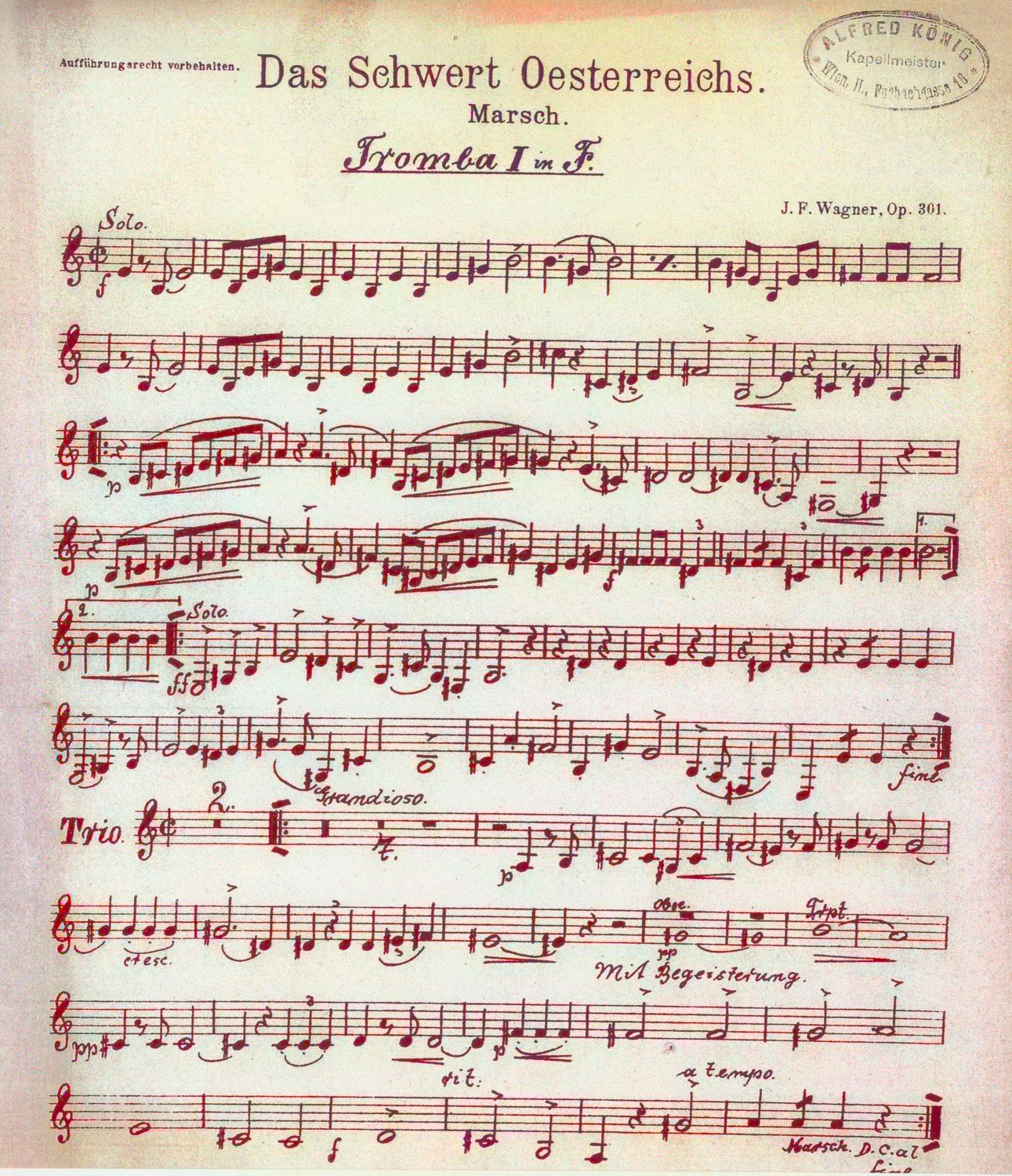 "Das Schwert Österreichs" von "Marschkönig" Josef Franz Wagner