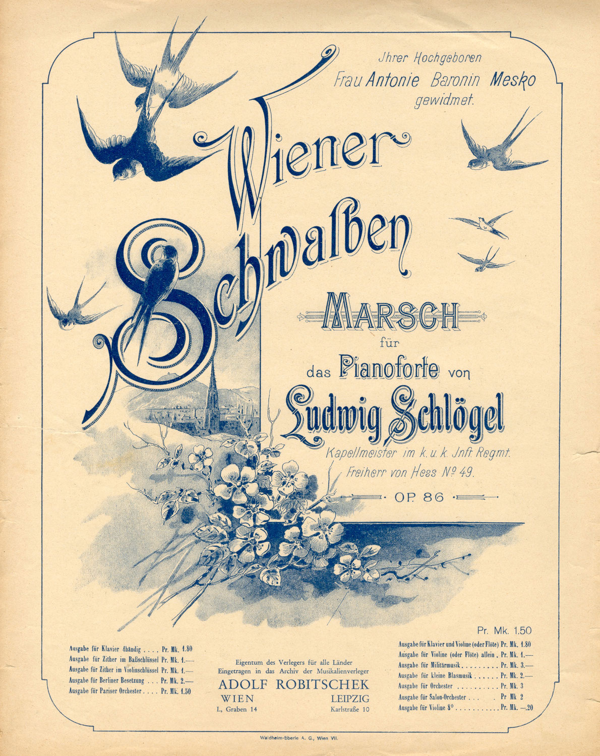 "Wiener Schwalben", Marsch von Ludwig Schlögel