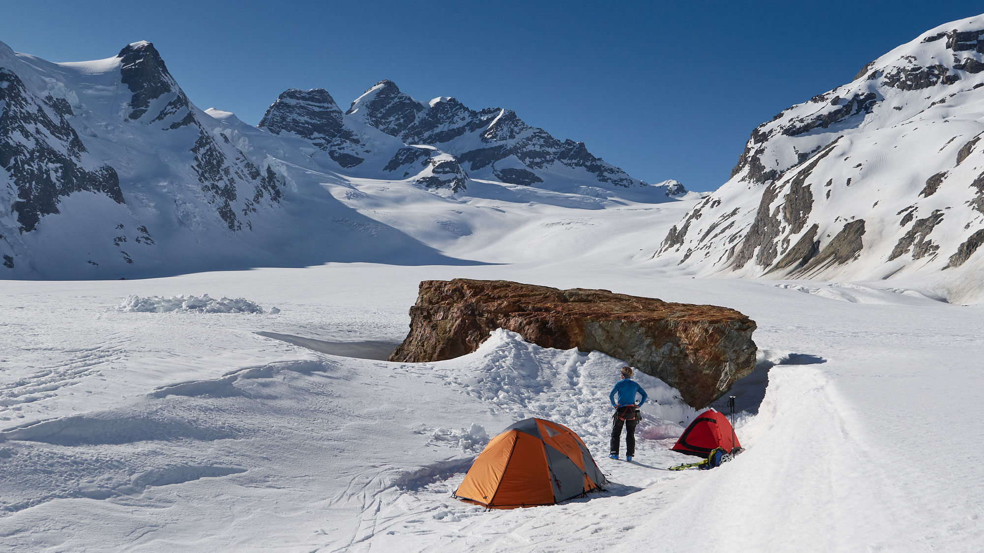 Konkordiaplatz Winterzelten und Skihochtouren