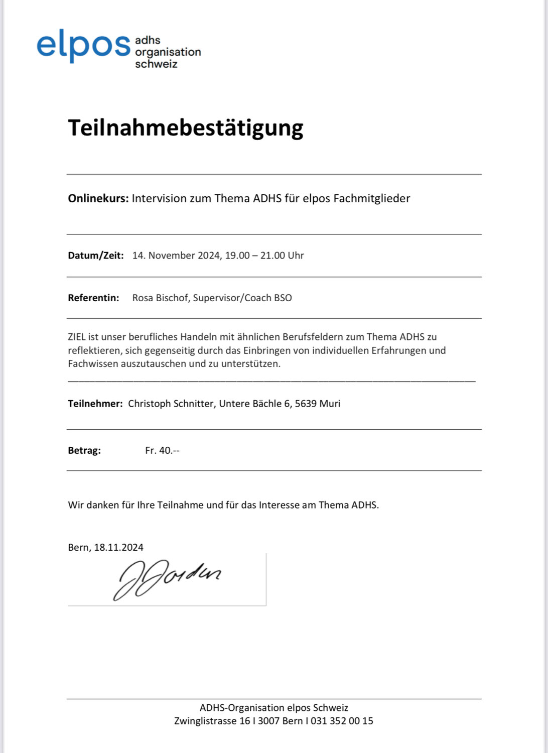 Online Kurs Intervision ADHS