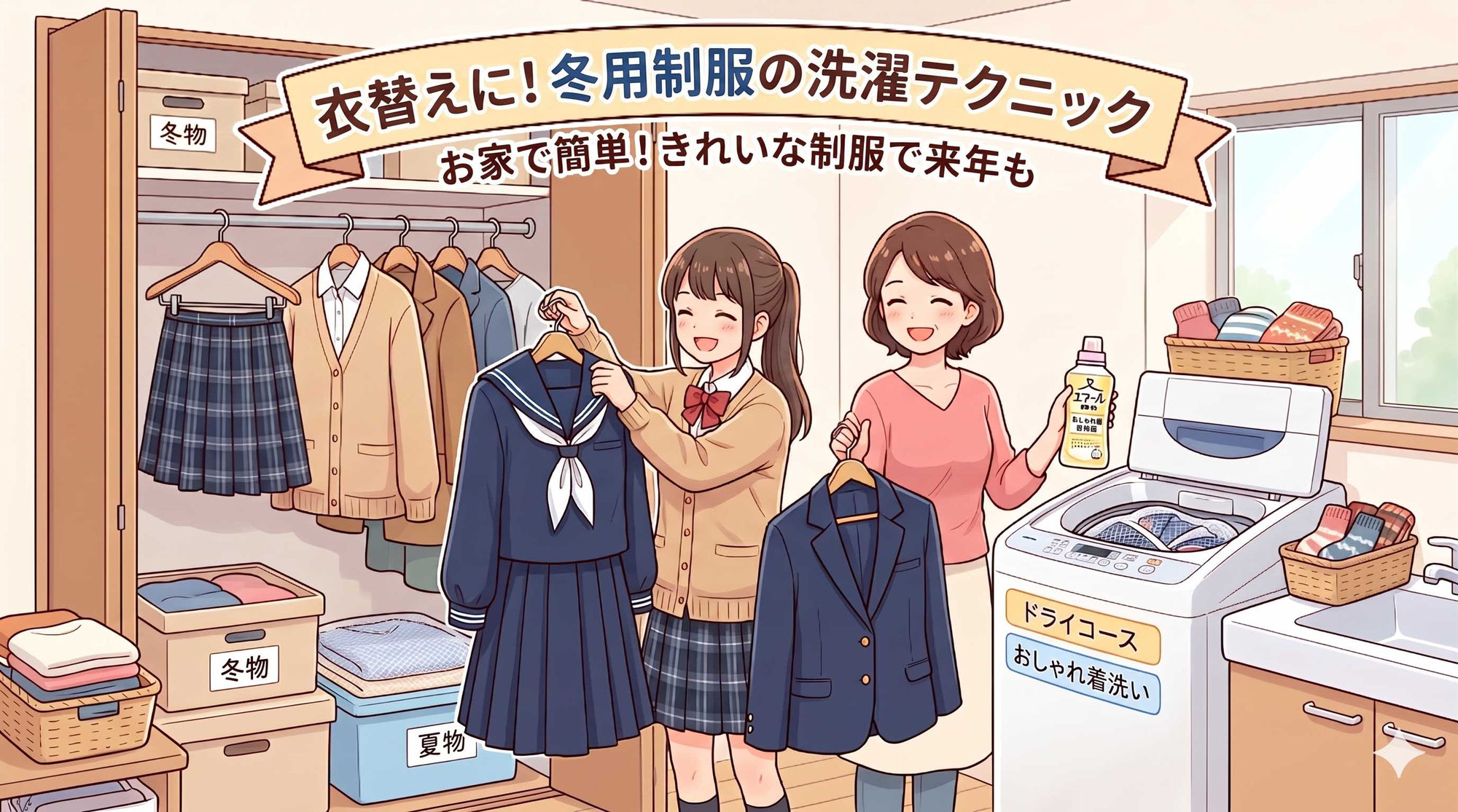 衣替え直前！自宅で出来る冬制服のお洗濯方法！！