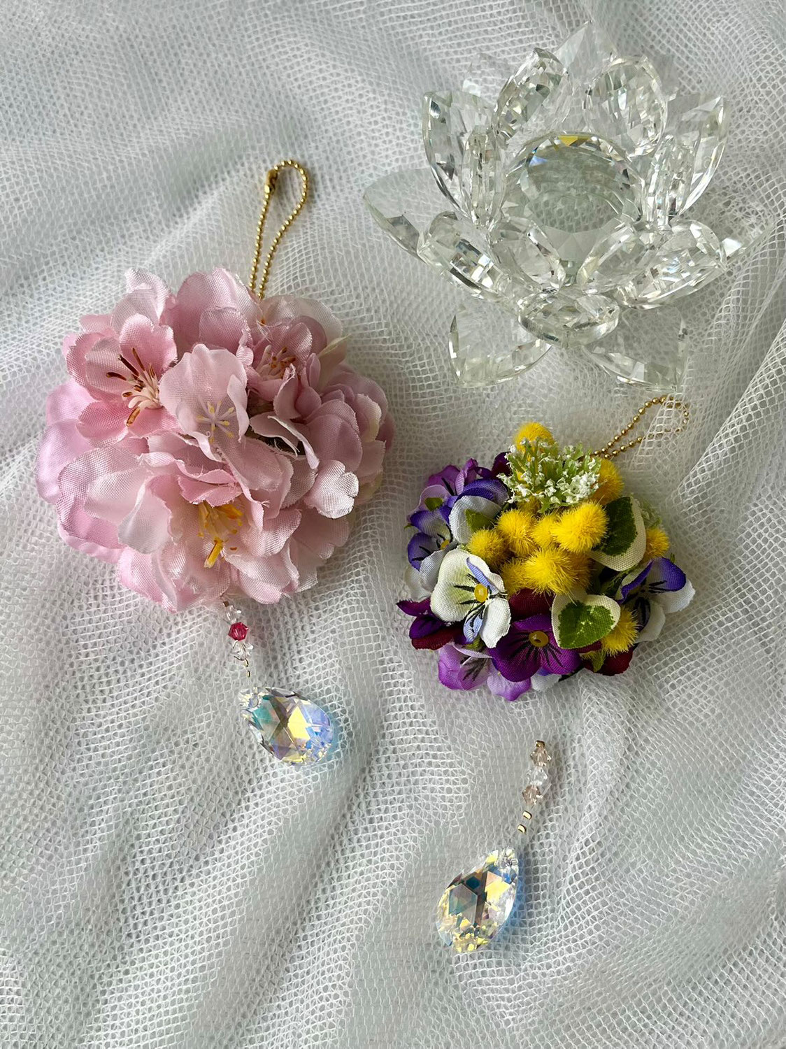 お花のバックチャーム作り