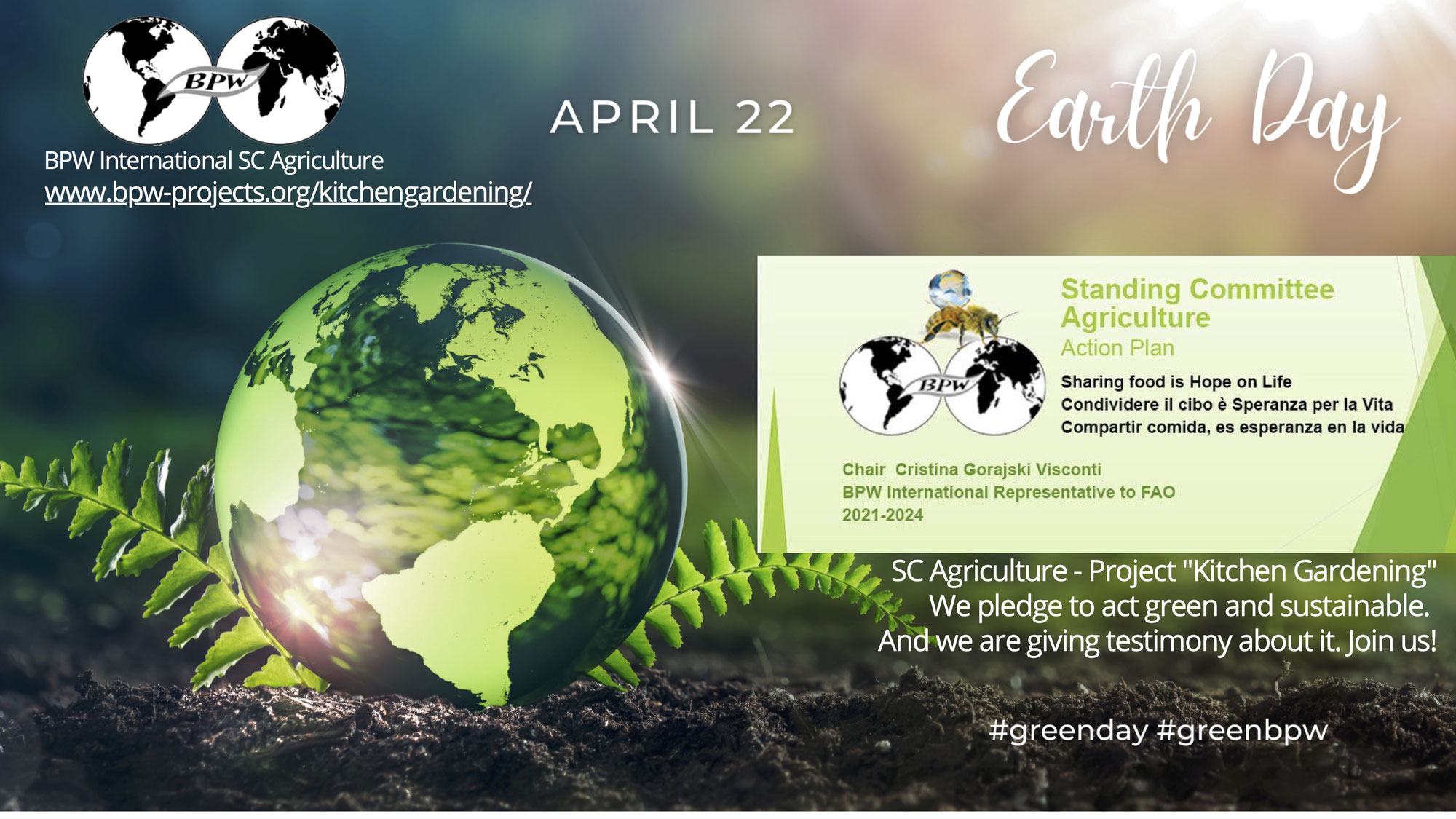 #EarthDay #greenBPW - The pledge of the SC Agriculture and the project "Kitchen Gardening"