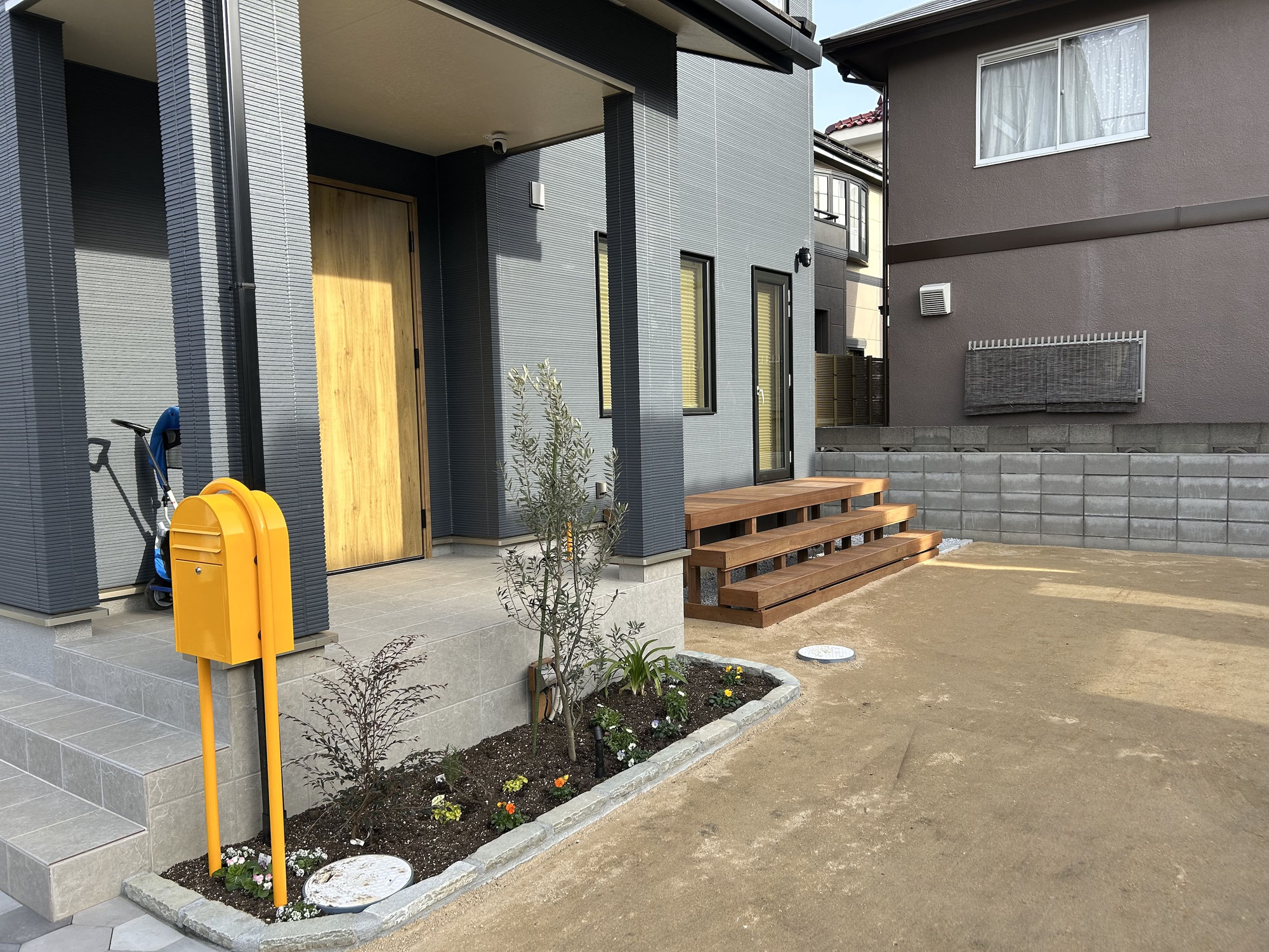 広いお庭の外構ガーデン工事
