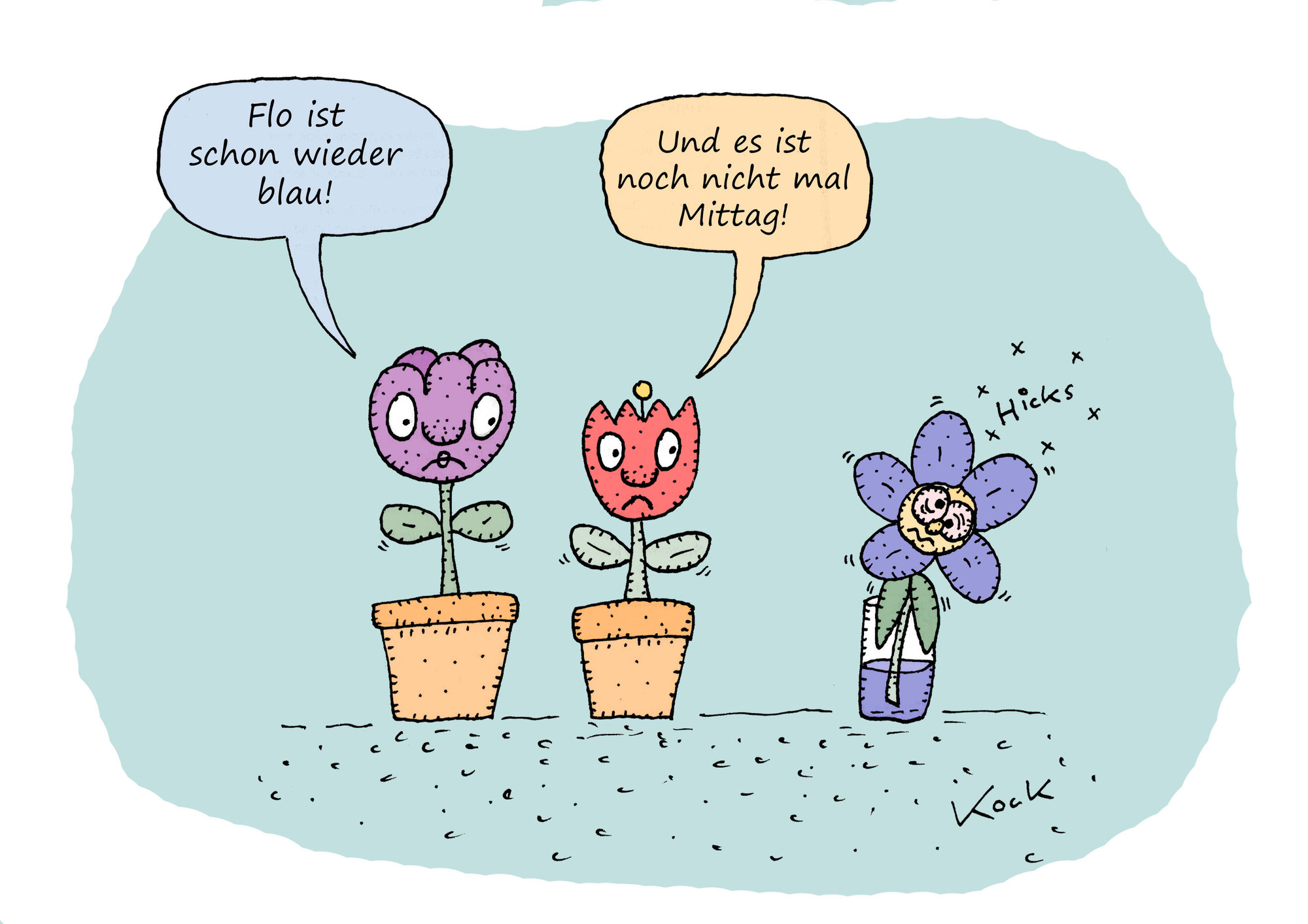 Beobachte eine Blume beim Trinken