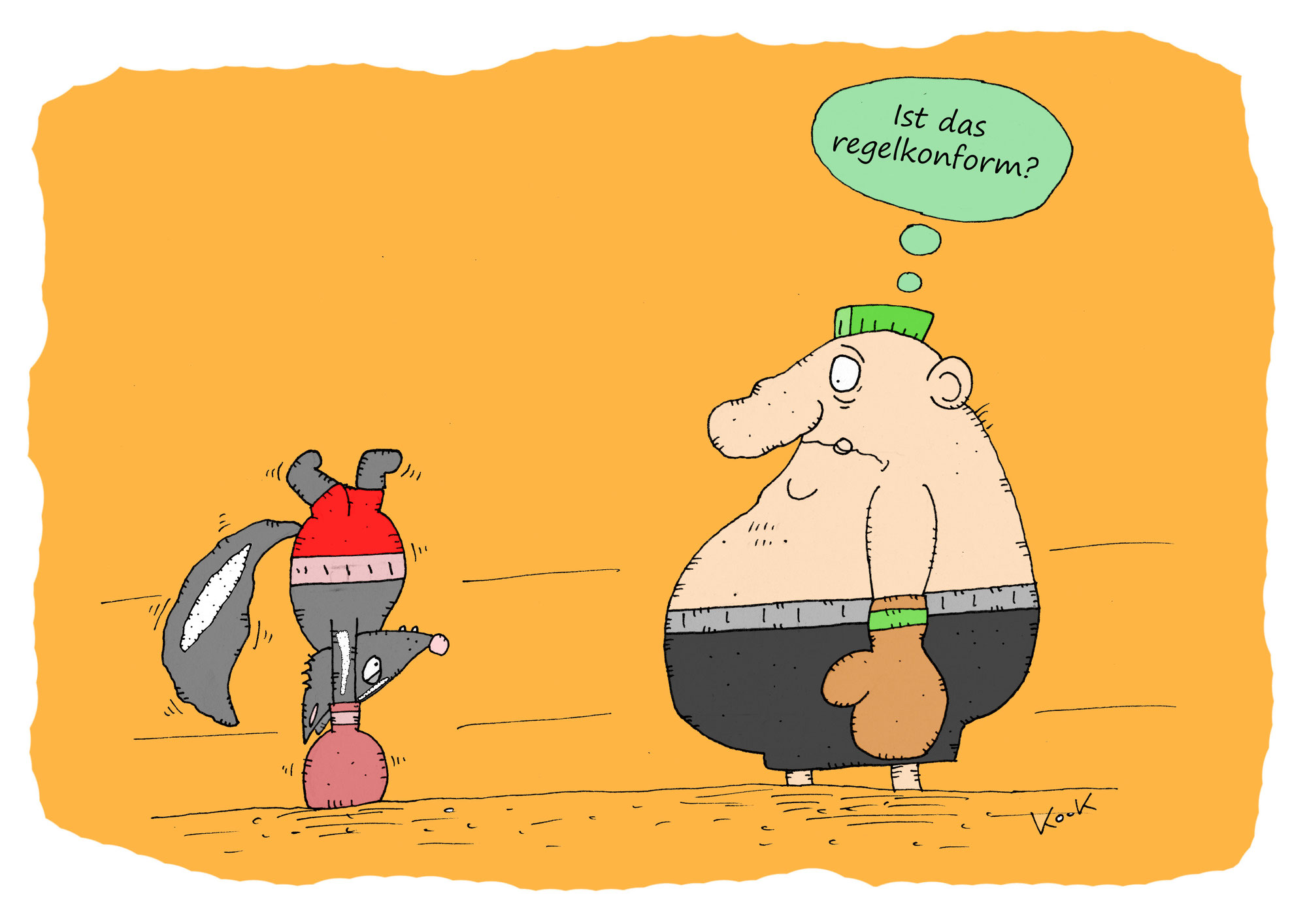 Wenn das Stinktier einen Handstand macht, solltest du rennen