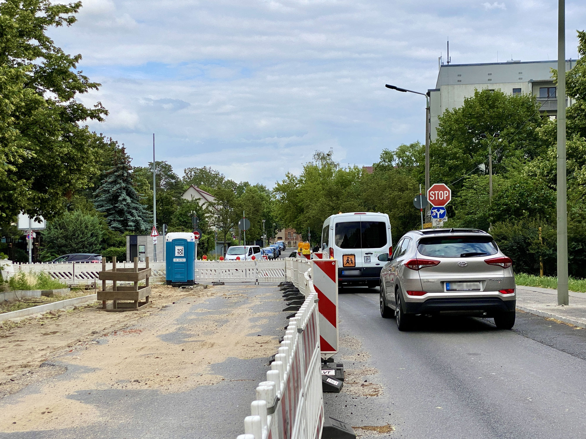 Kreuzung in Hellersdorf monatelang weitgehend gesperrt