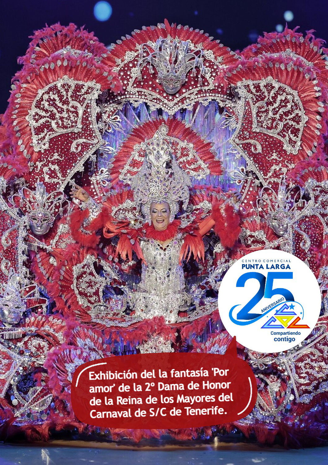 Exhibición del la fantasía 'Por amor' de la 2º Dama de Honor de la Reina de los Mayores del Carnaval de S/C de Tenerife