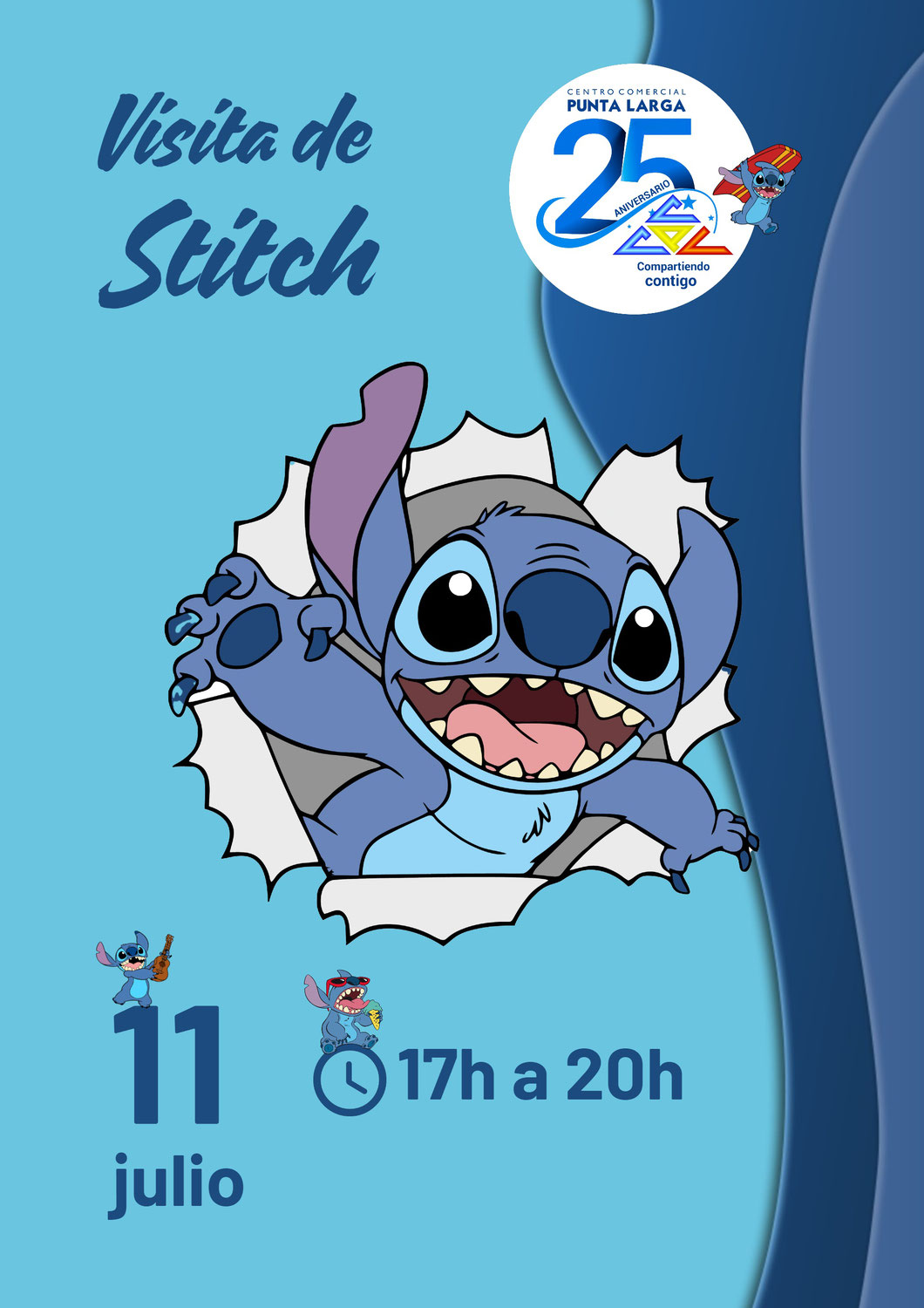 11 de julio de 2025: Visita de Stitch de 17h a 20h