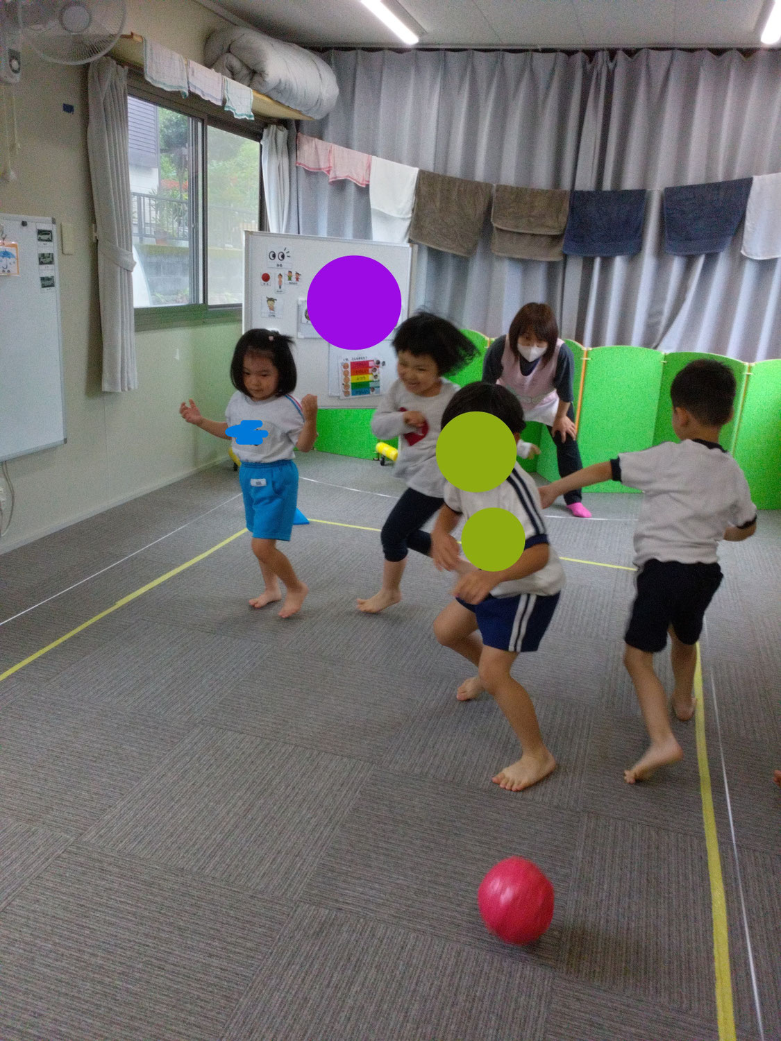 転がしドッヂボールをしました！