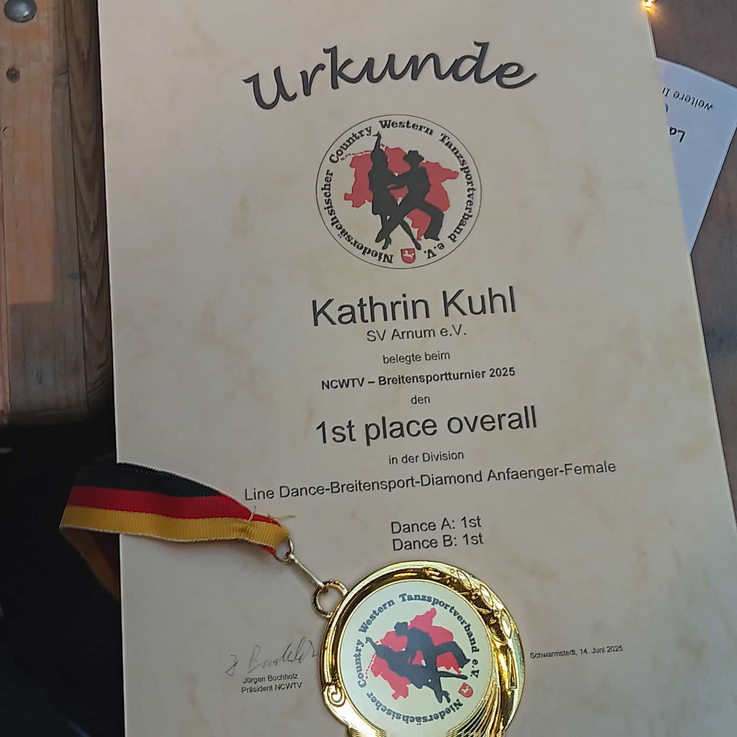 Linedance: 1. Platz beim Breitensportturnier