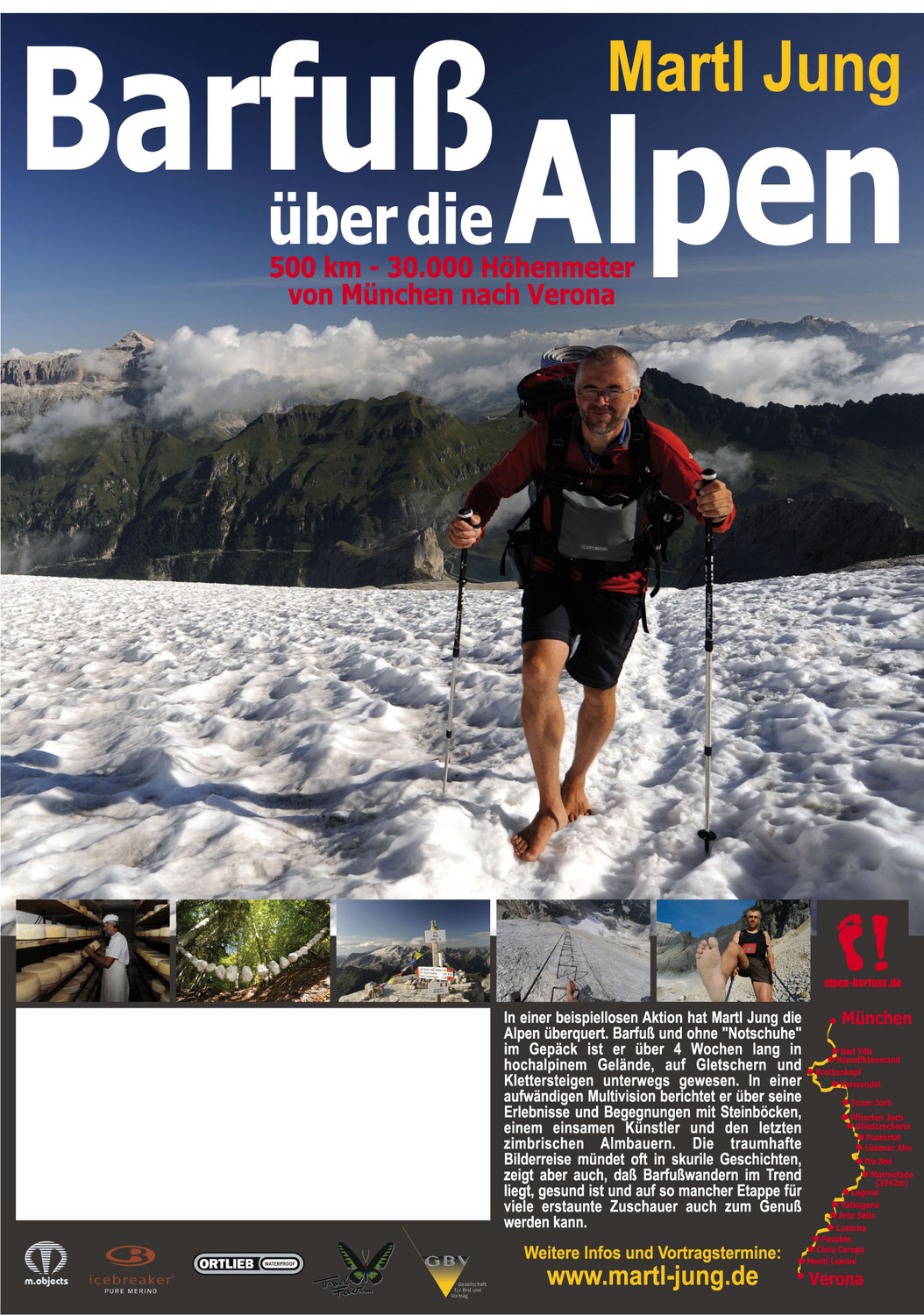 Martl Jung: Barfuß über die Alpen