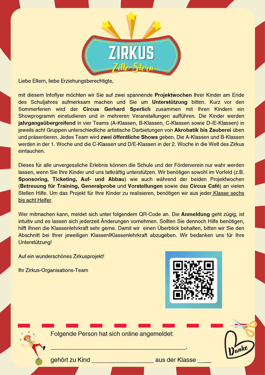 Wanted - HelferInnen für das Zirkusprojekt