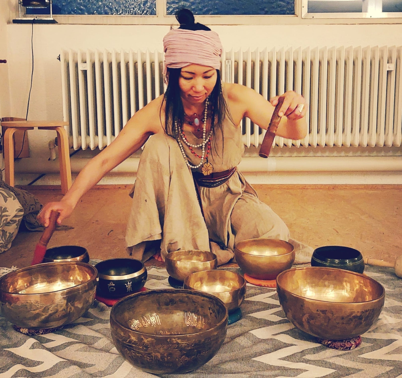 Movement Medicine plus Singing bowl sound bathing.