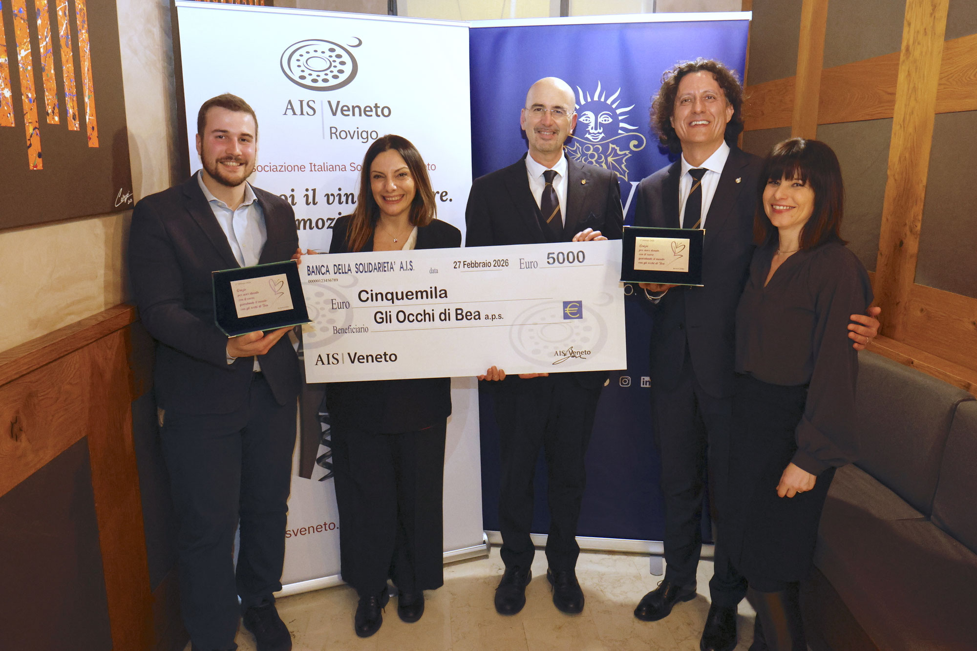 AIS VENETO: CON ALBA VITÆ RACCOLTI 5000 EURO PER L’ASSOCIAZIONE GLI OCCHI DI BEA
