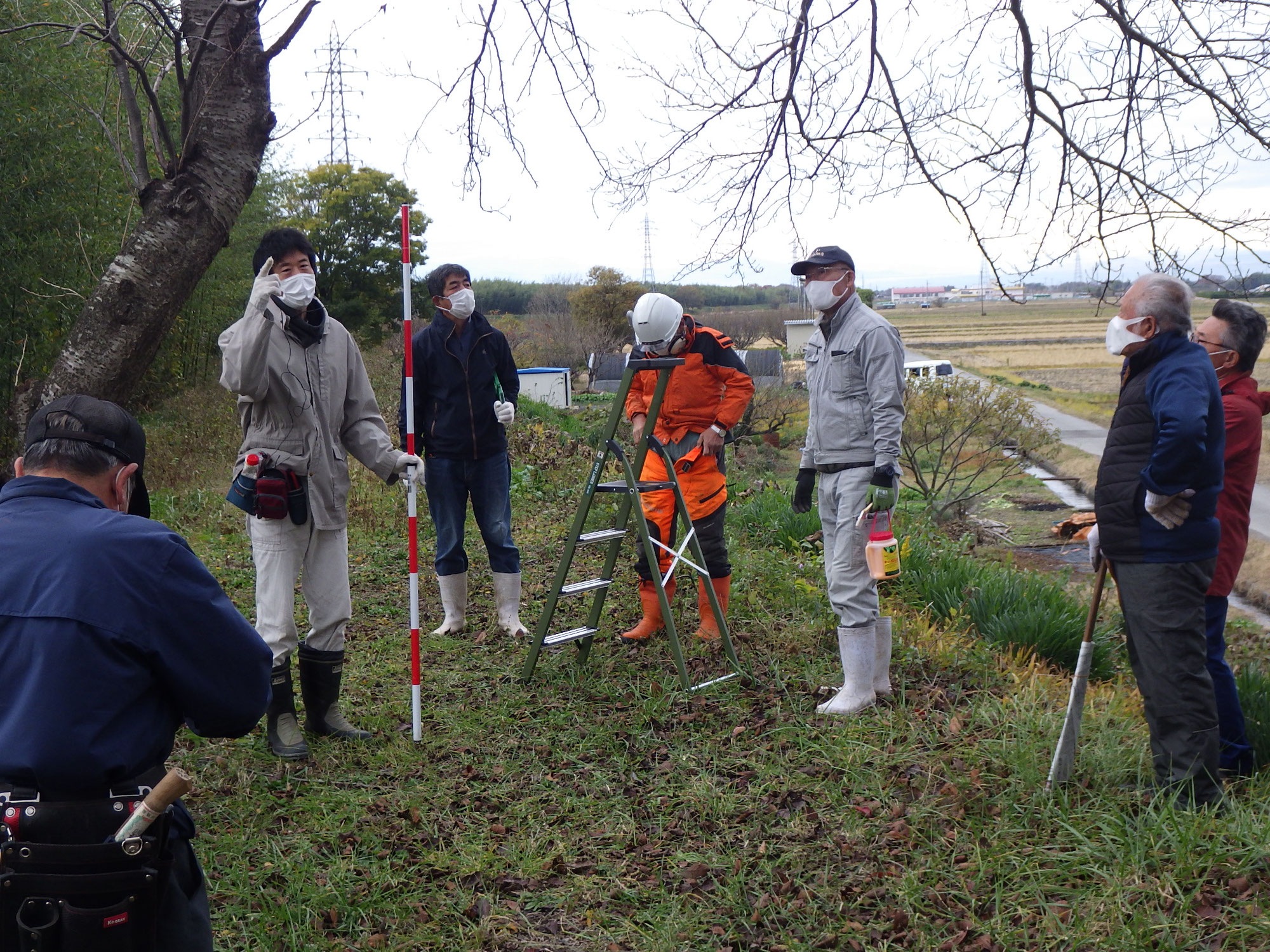 春を夢見る桜守講座2021冬～三田地区「血原公園堤防」