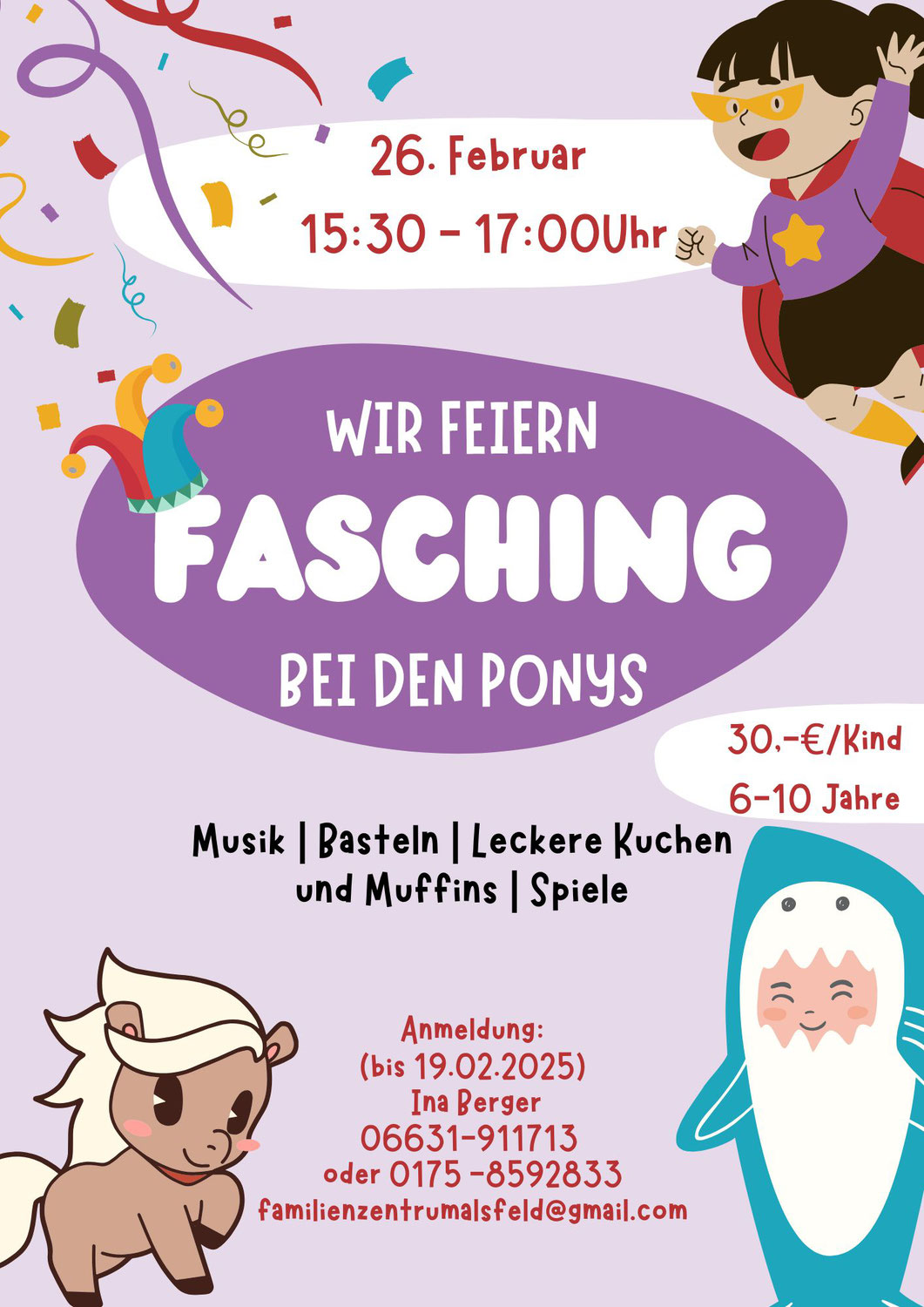 Fasching bei den Ponys im Familienzentrum Alsfeld
