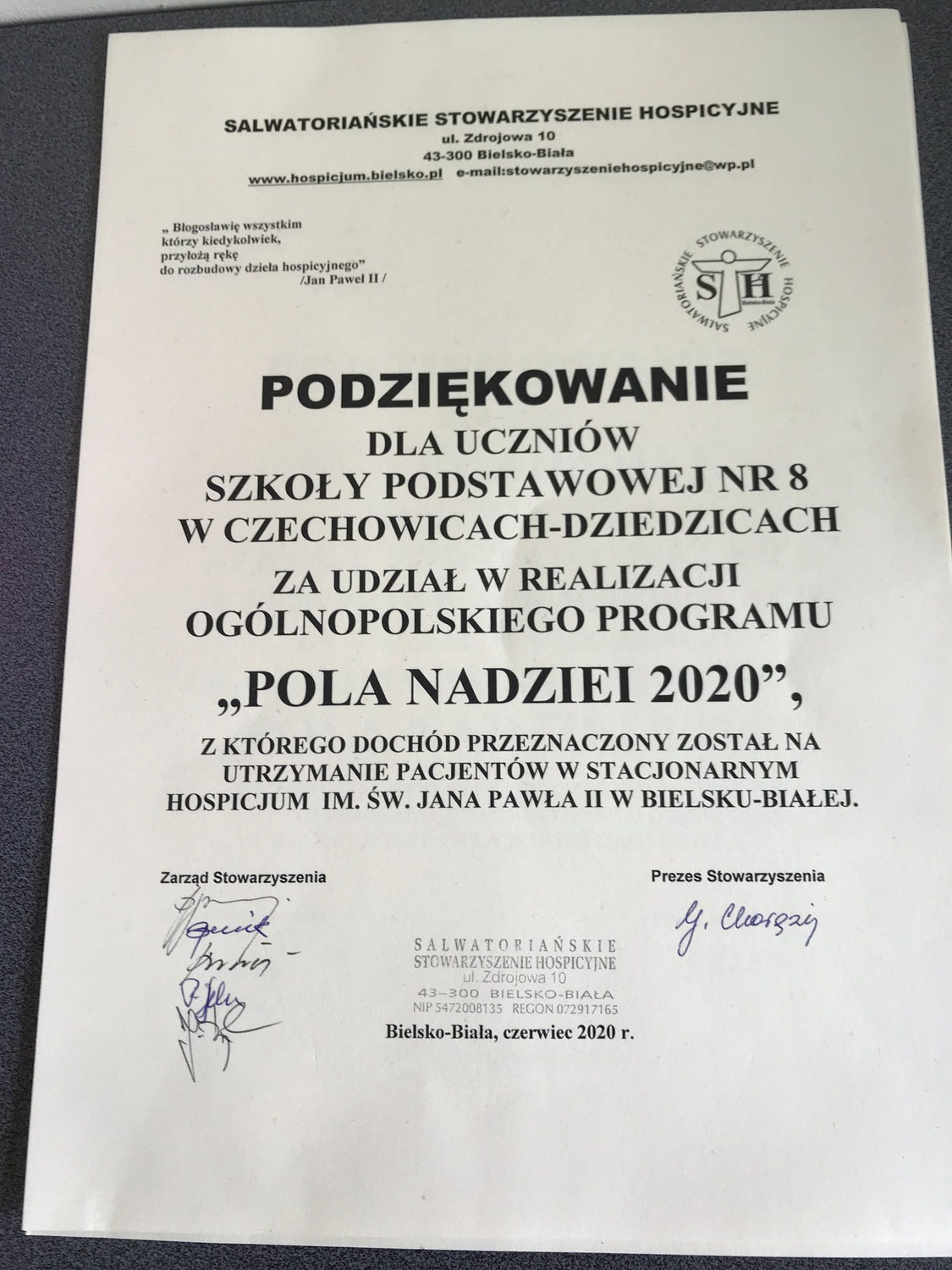 Podziękowania dla wolontariuszy!