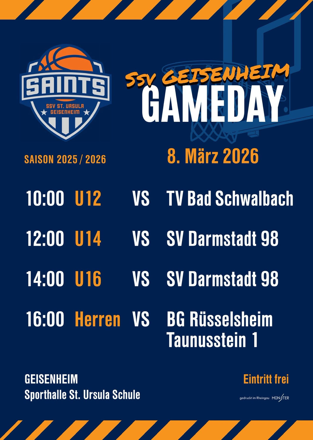 Gameday am 08. März 2026