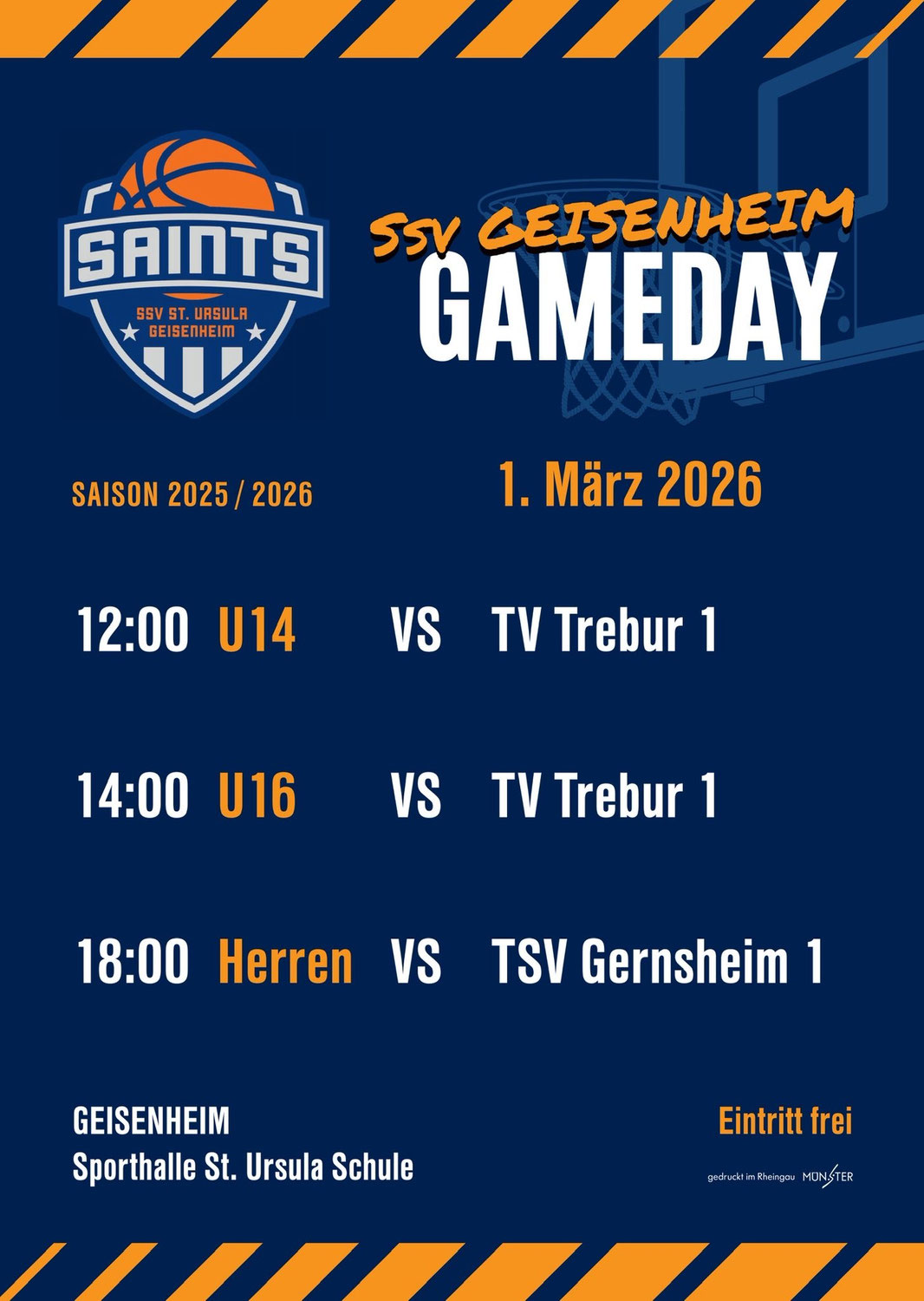Gameday am 01. März 2026