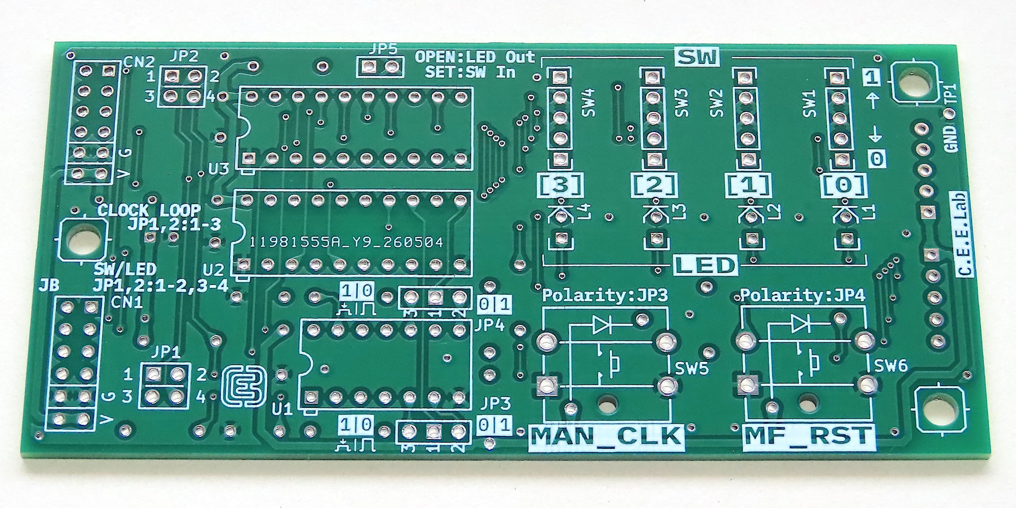 新PCB：マニュアル･クロック／リセット／（スイッチ４｜LED４） 提供開始