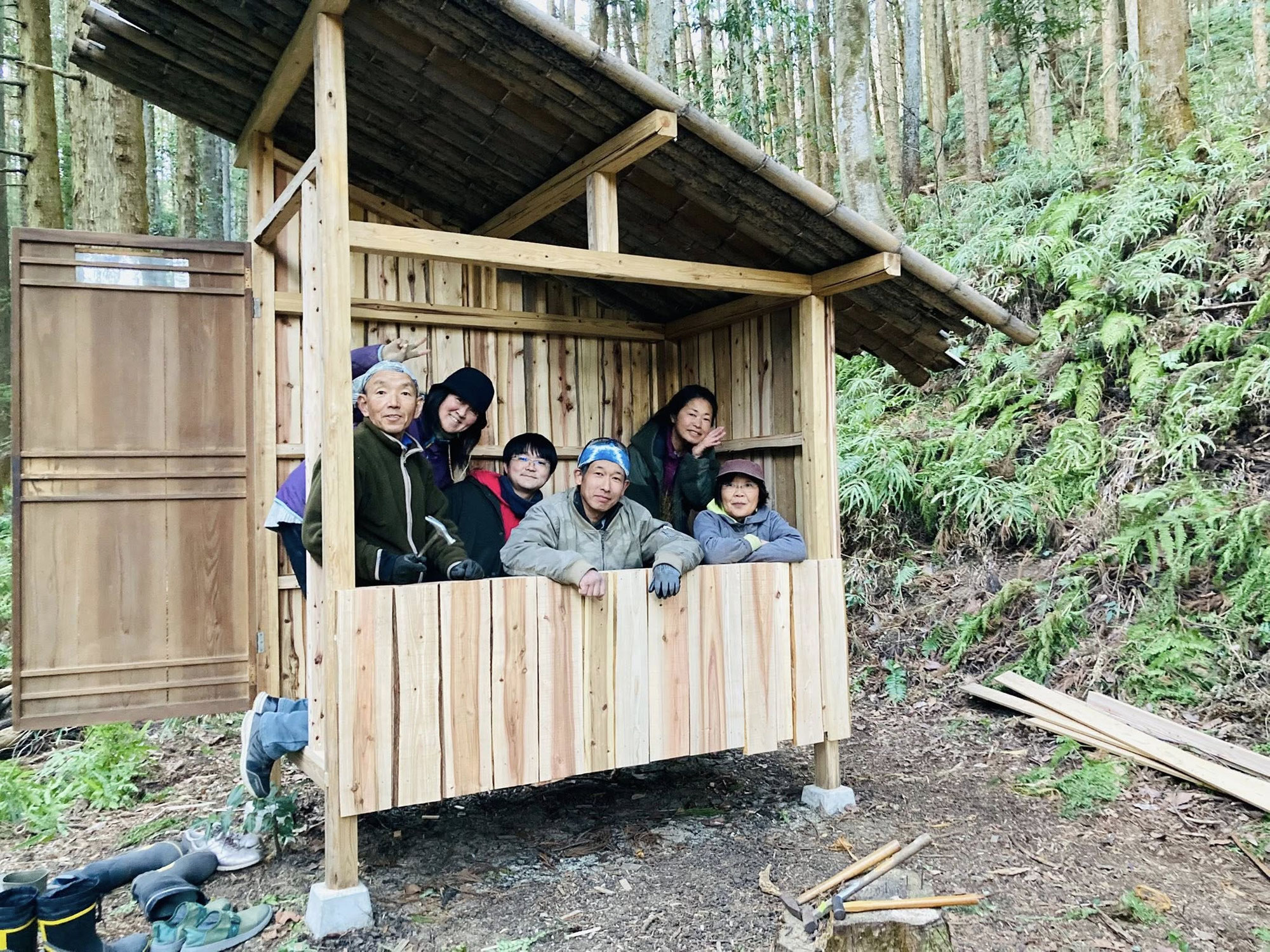 1/31〜2/2  ついに、山小屋が完成！山井氏のワークショップを開催しました